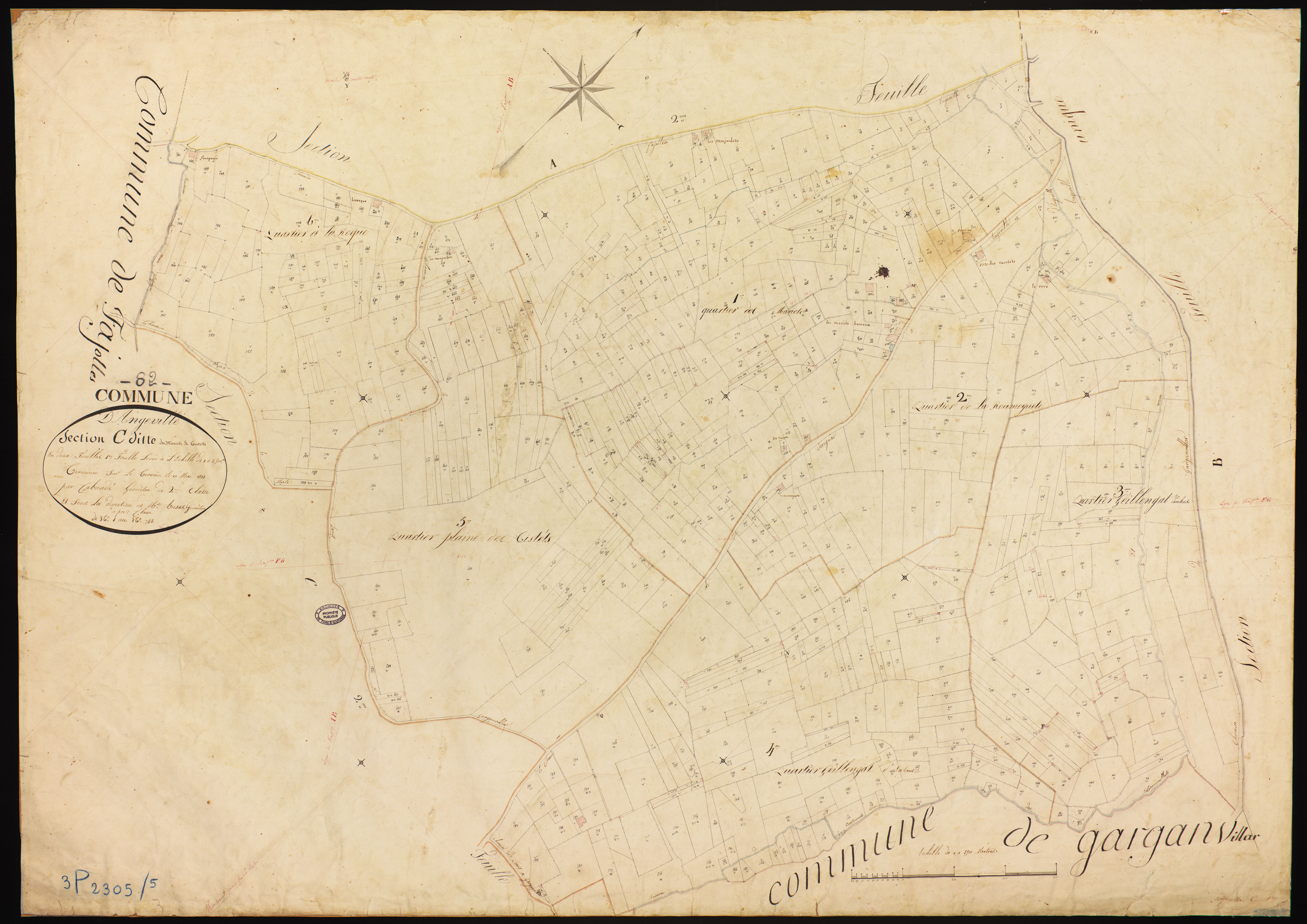 Angeville - Section C - Les Mariets et Tistets, 1ère feuille