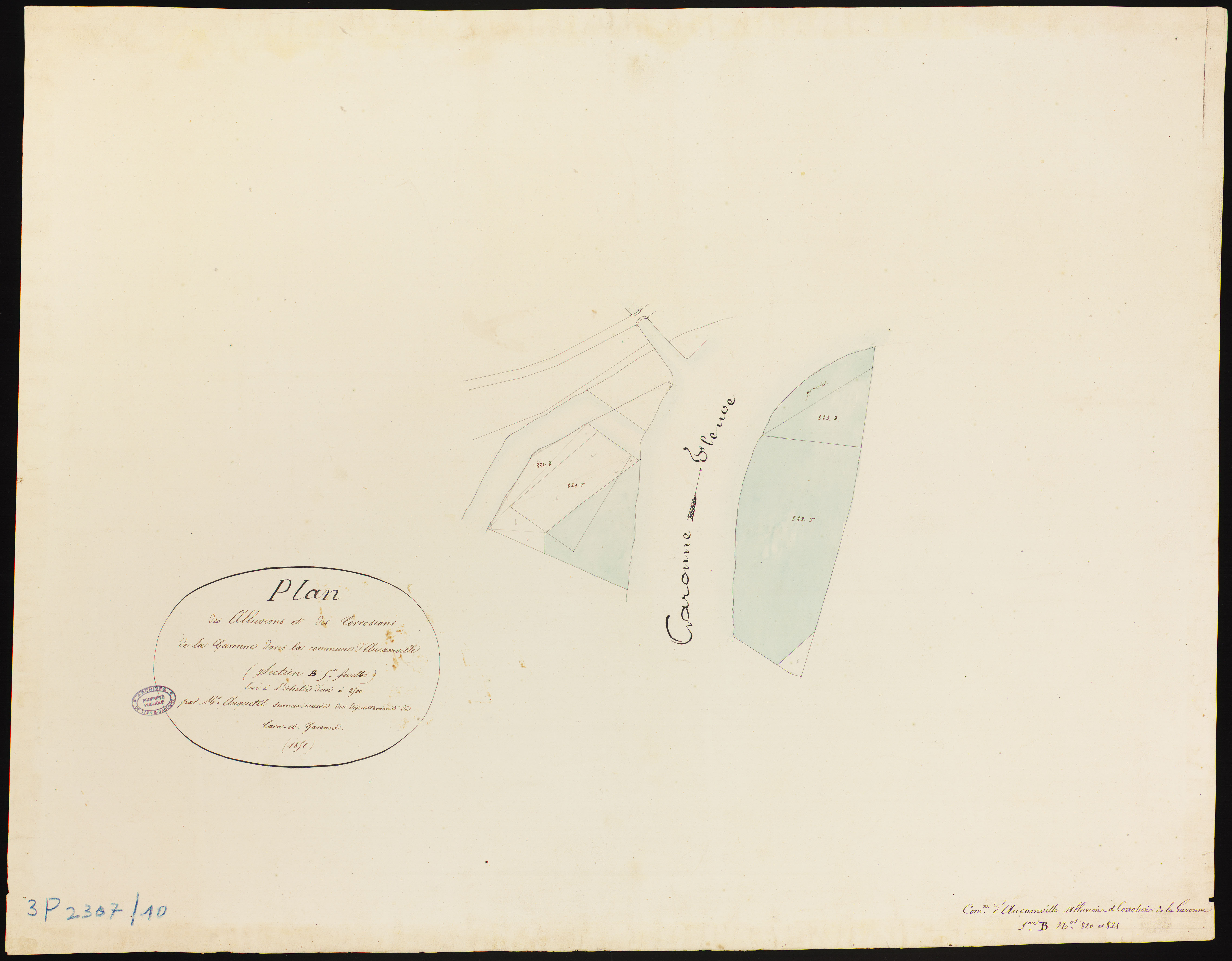 Aucamville - Section B - Les Pessots, 5e feuille : alluvions et corrosions