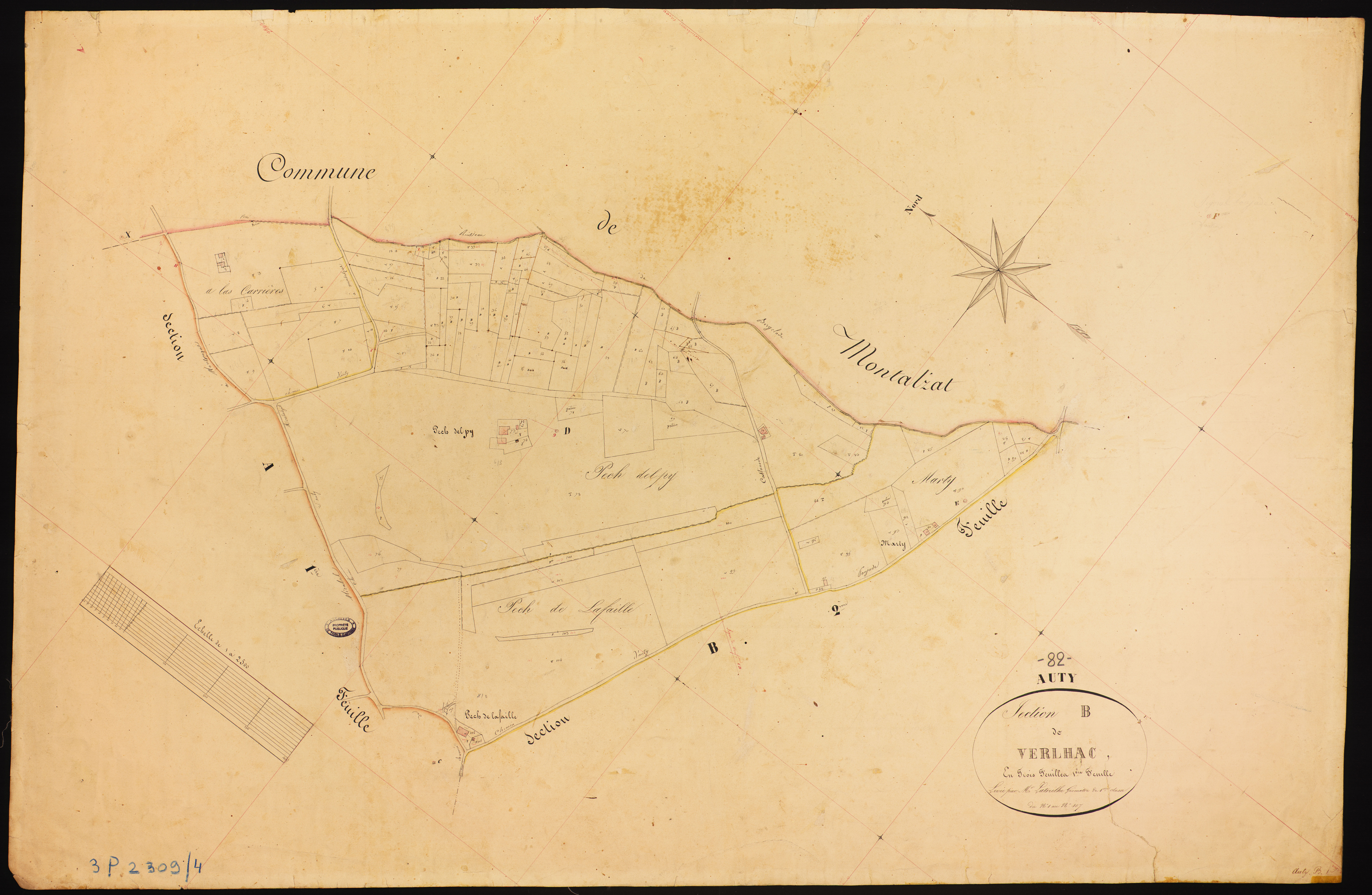 Auty - Section B - Verlhac, 1ère feuille