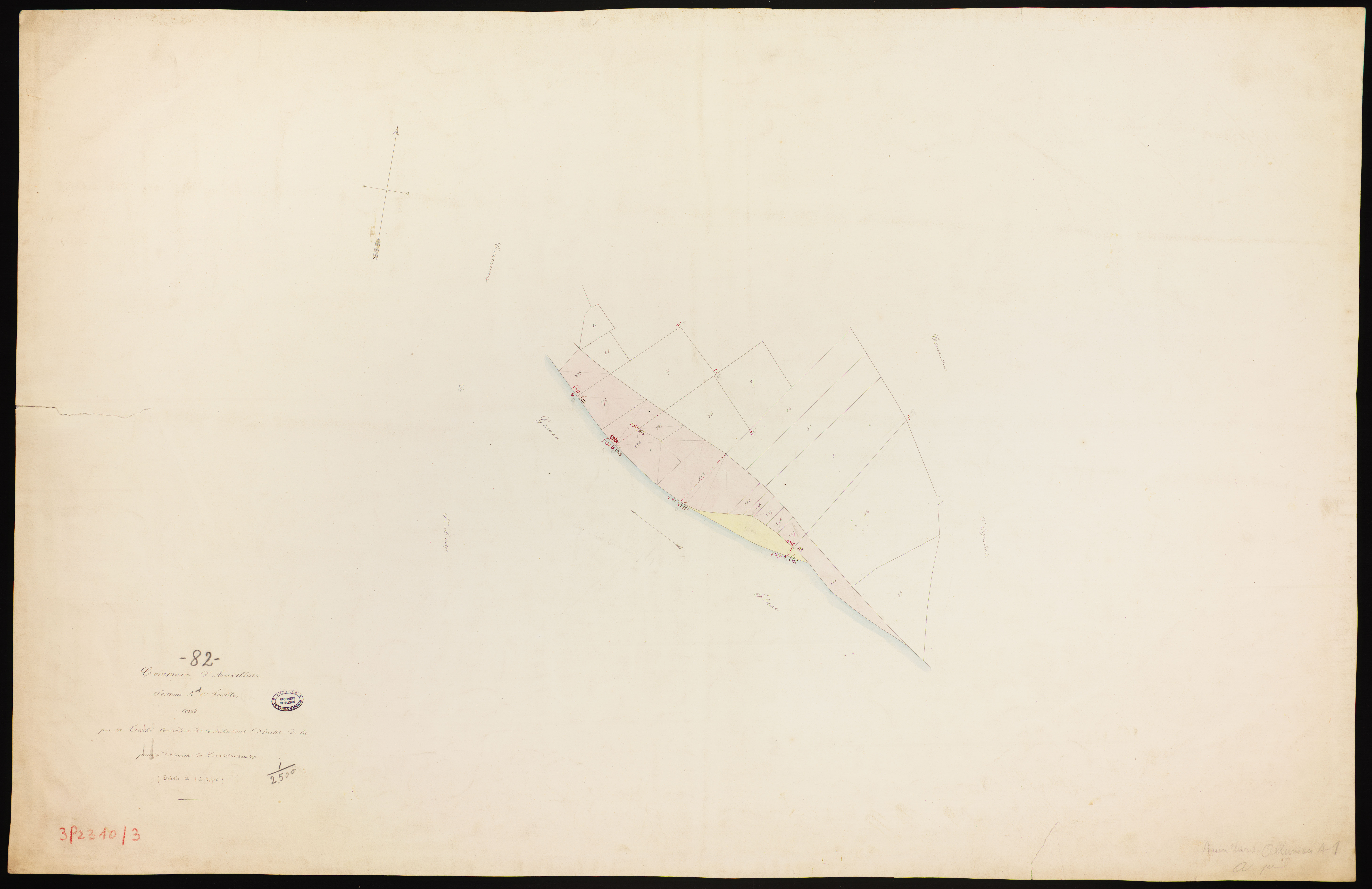 Auvillar - Section A - Labraque, 1ère feuille : alluvions et corrosions
