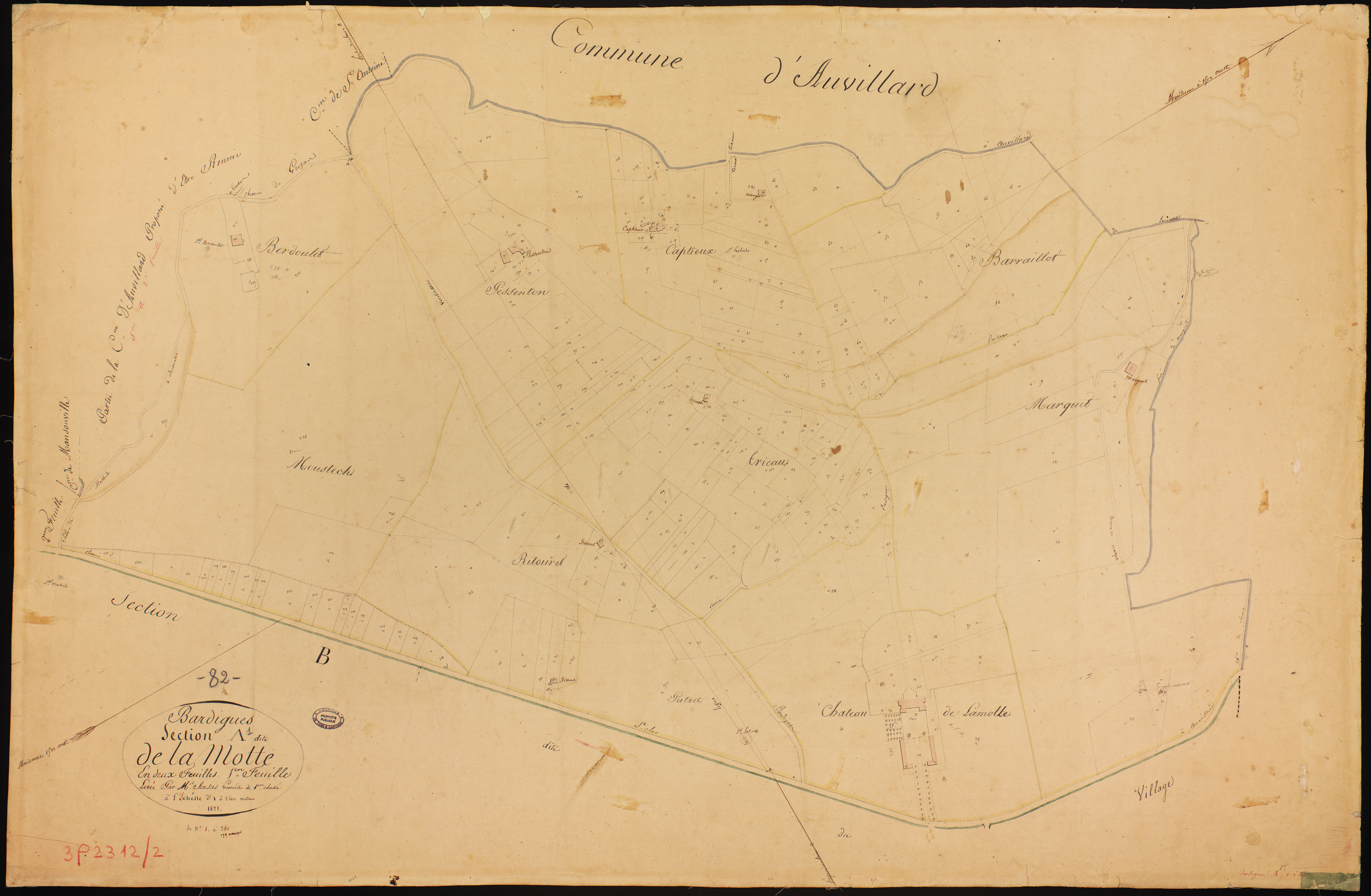 Bardigues - Section A - La Motte, 1ère feuille