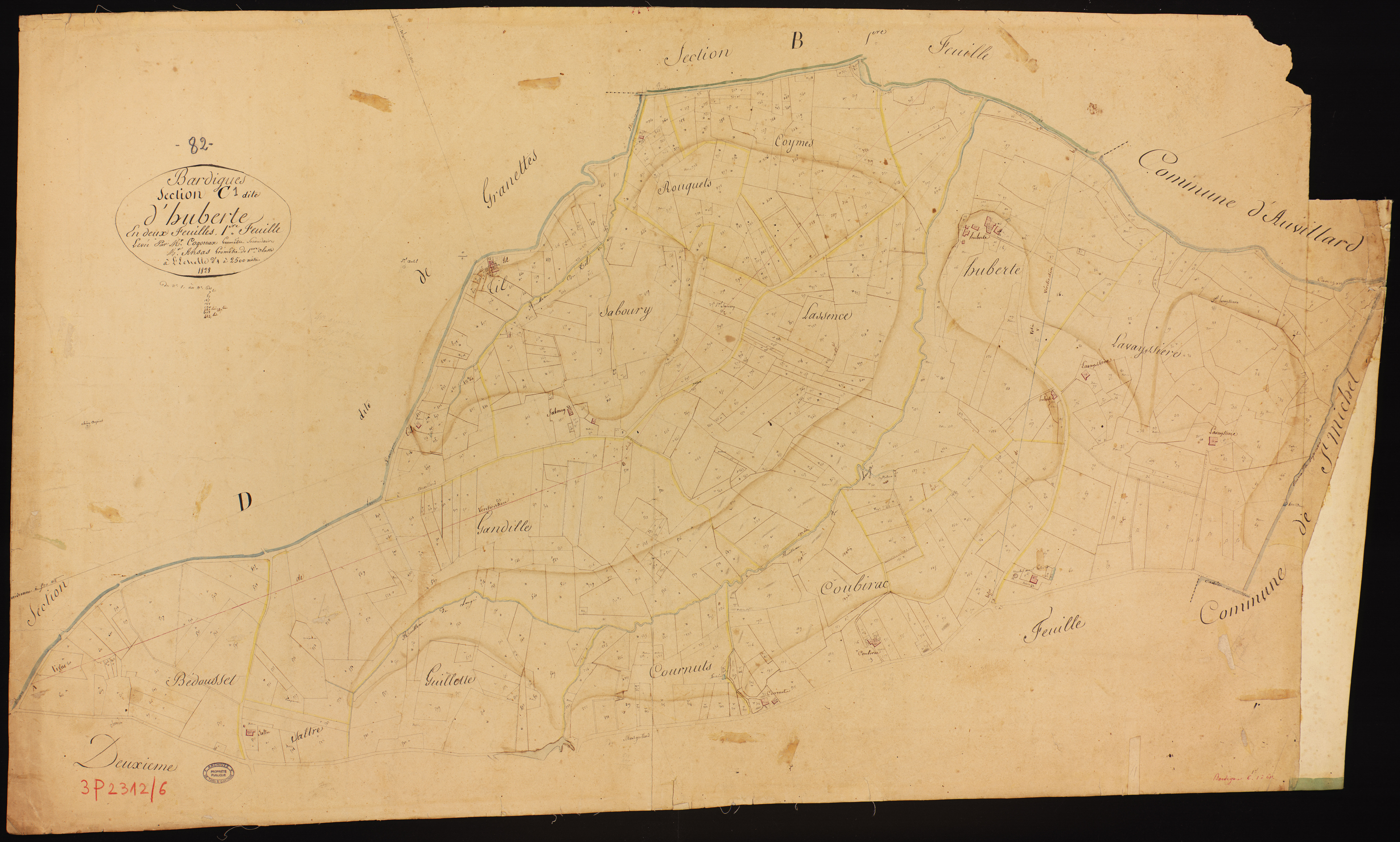 Bardigues - Section C - Huberte, 1ère feuille
