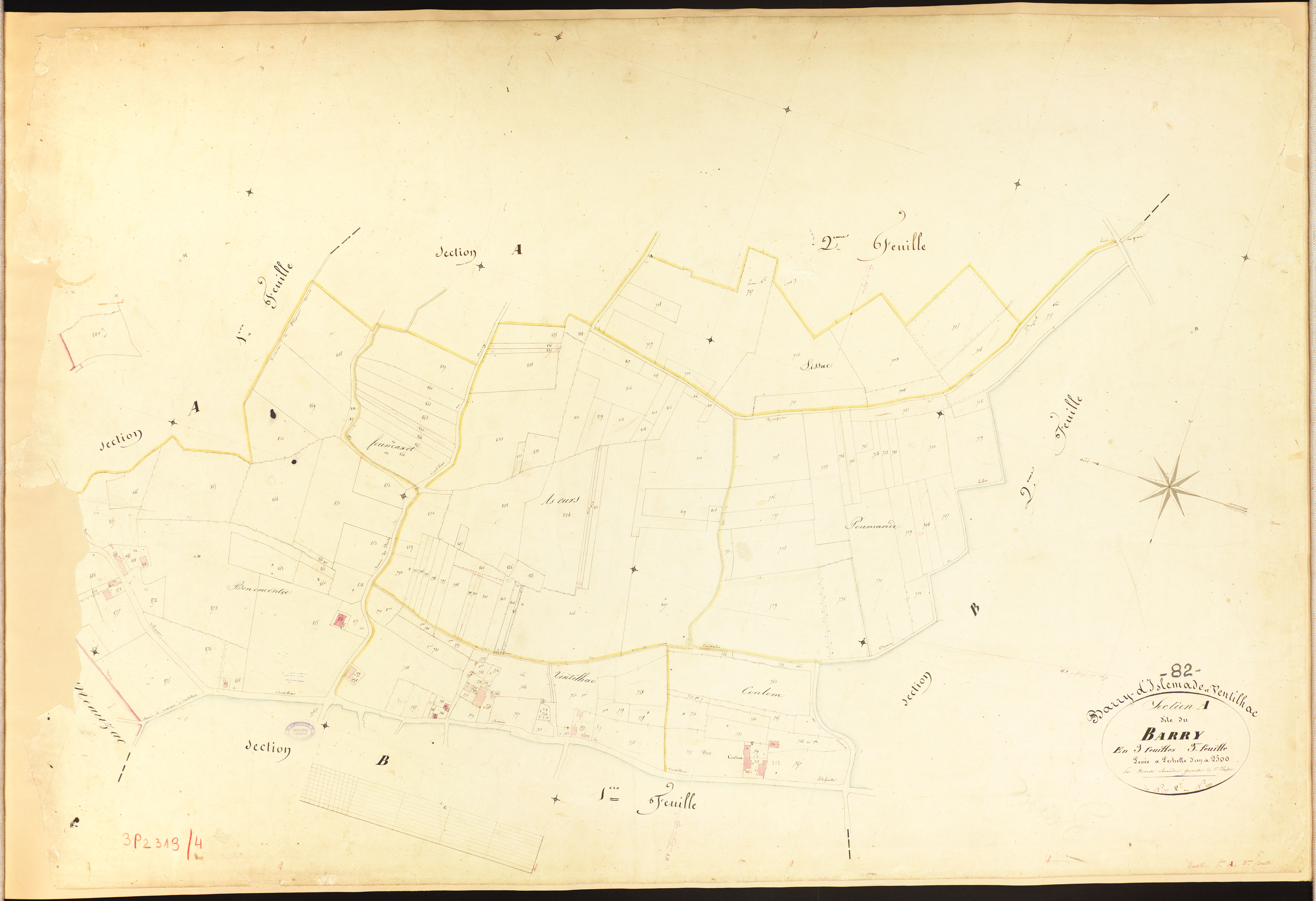 Barry-d'Islemade - Section A - Le Barry, 3e feuille