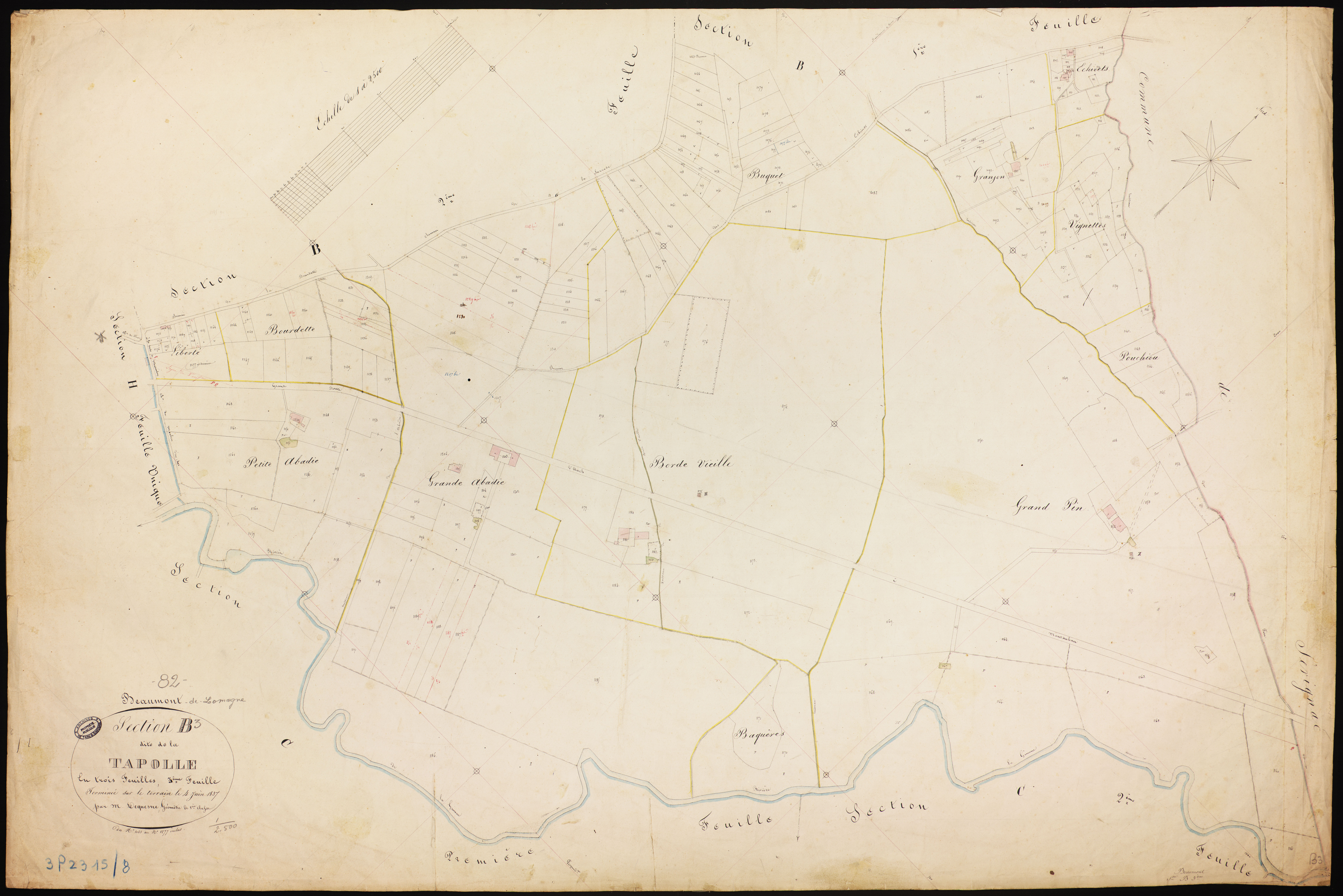 Beaumont-de-Lomagne - Section B - La Tapolle, 3e feuille