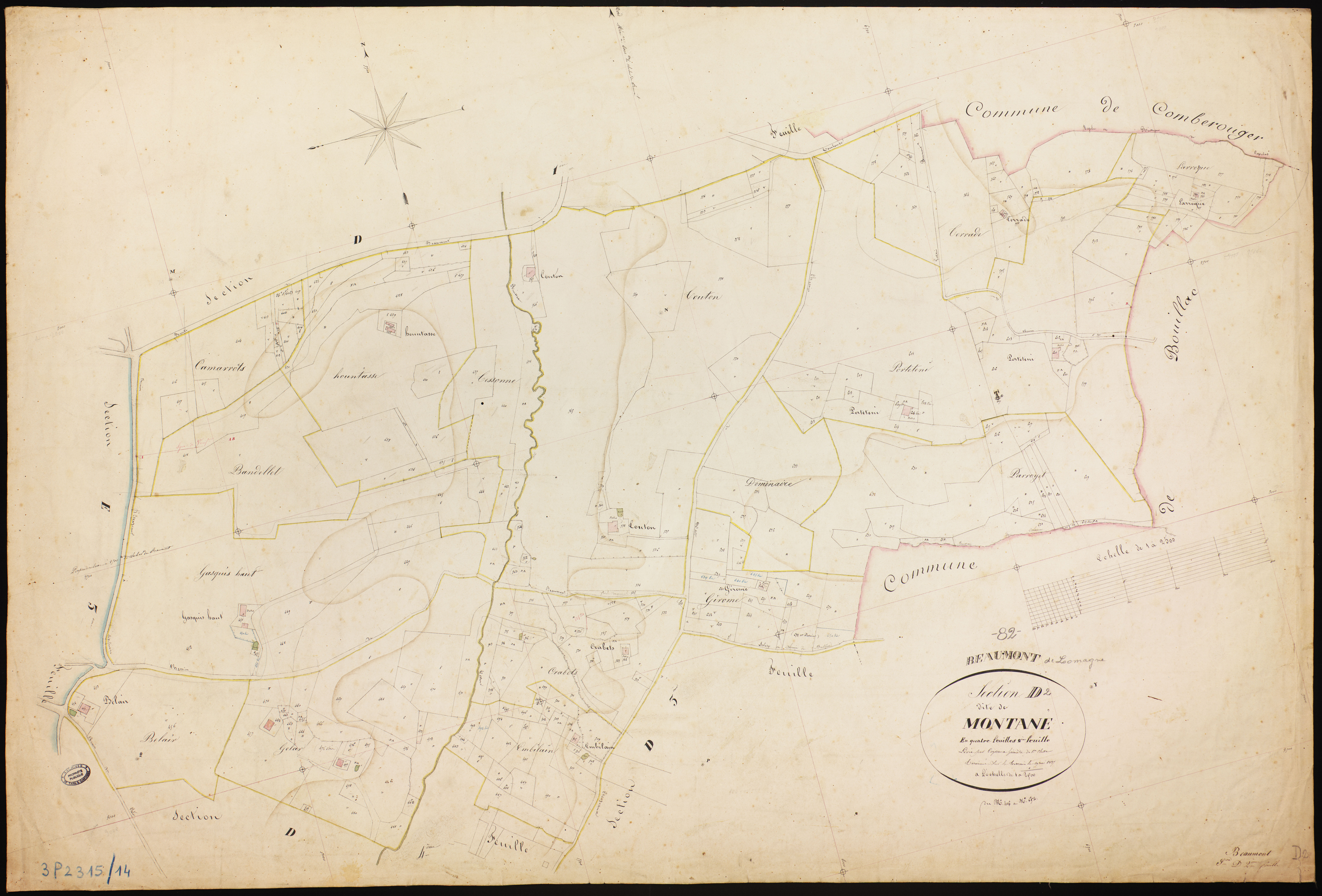 Beaumont-de-Lomagne - Section D - Montané, 2e feuille