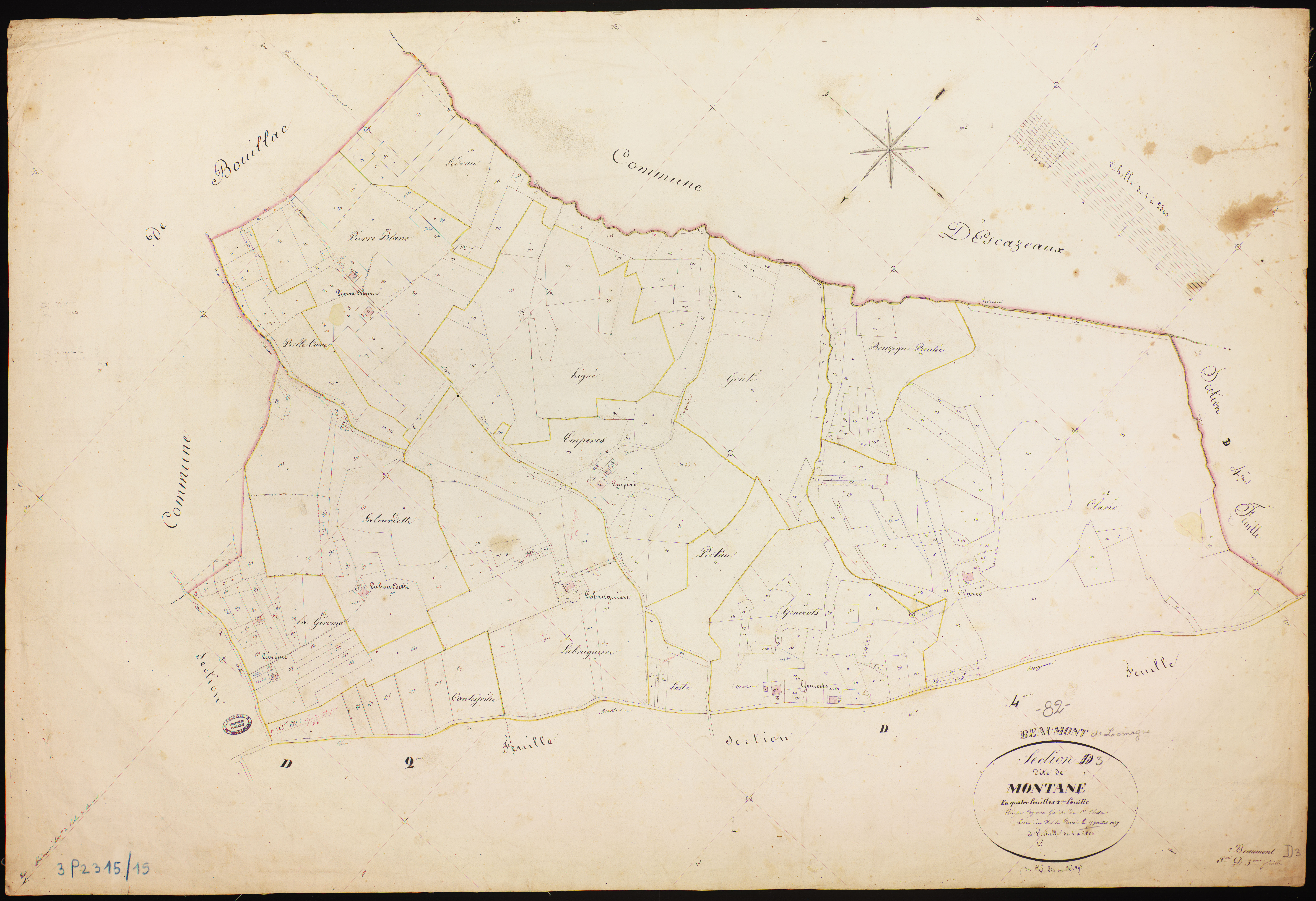 Beaumont-de-Lomagne - Section D - Montané, 3e feuille