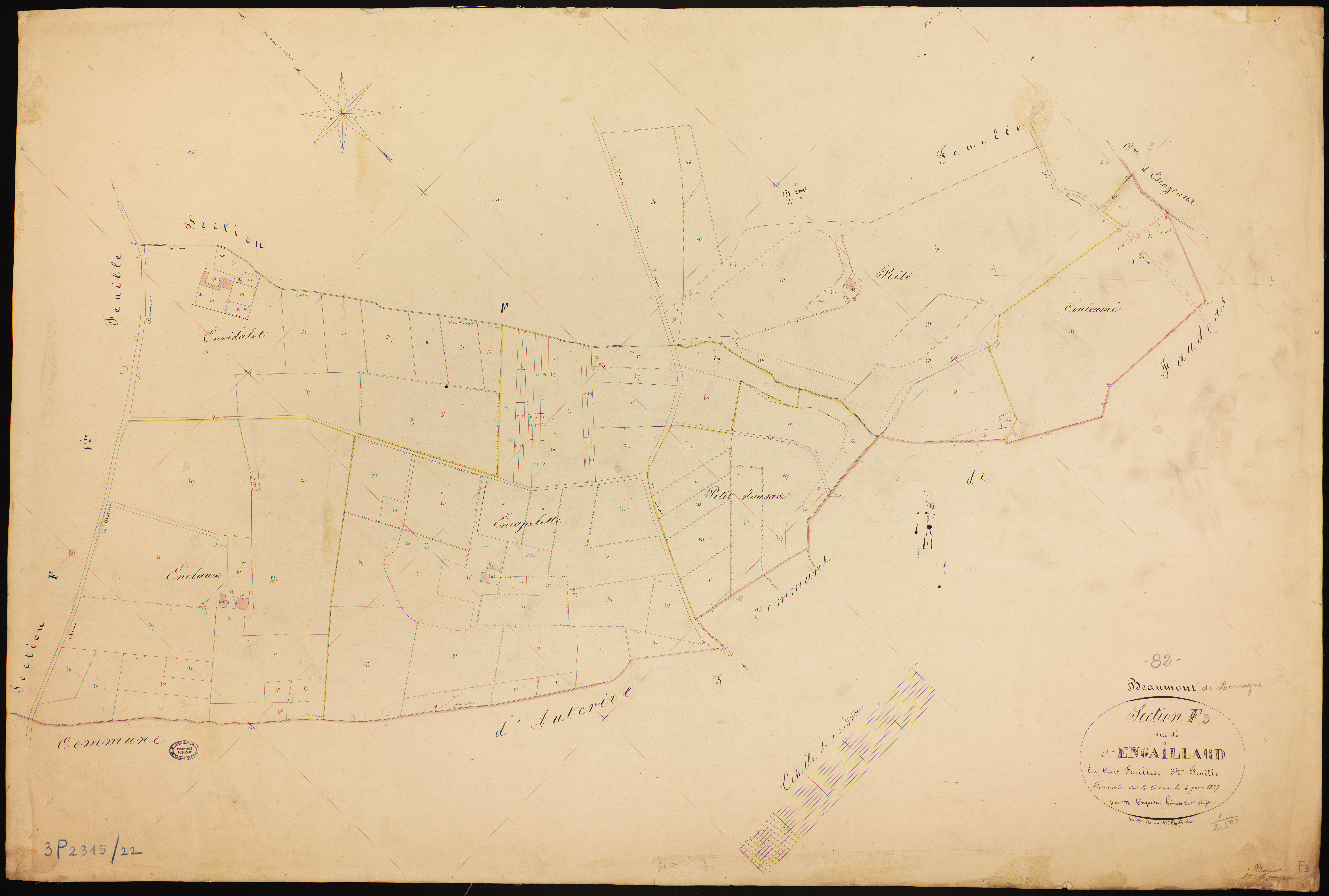 Beaumont-de-Lomagne - Section F - Engaillard, 3e feuille