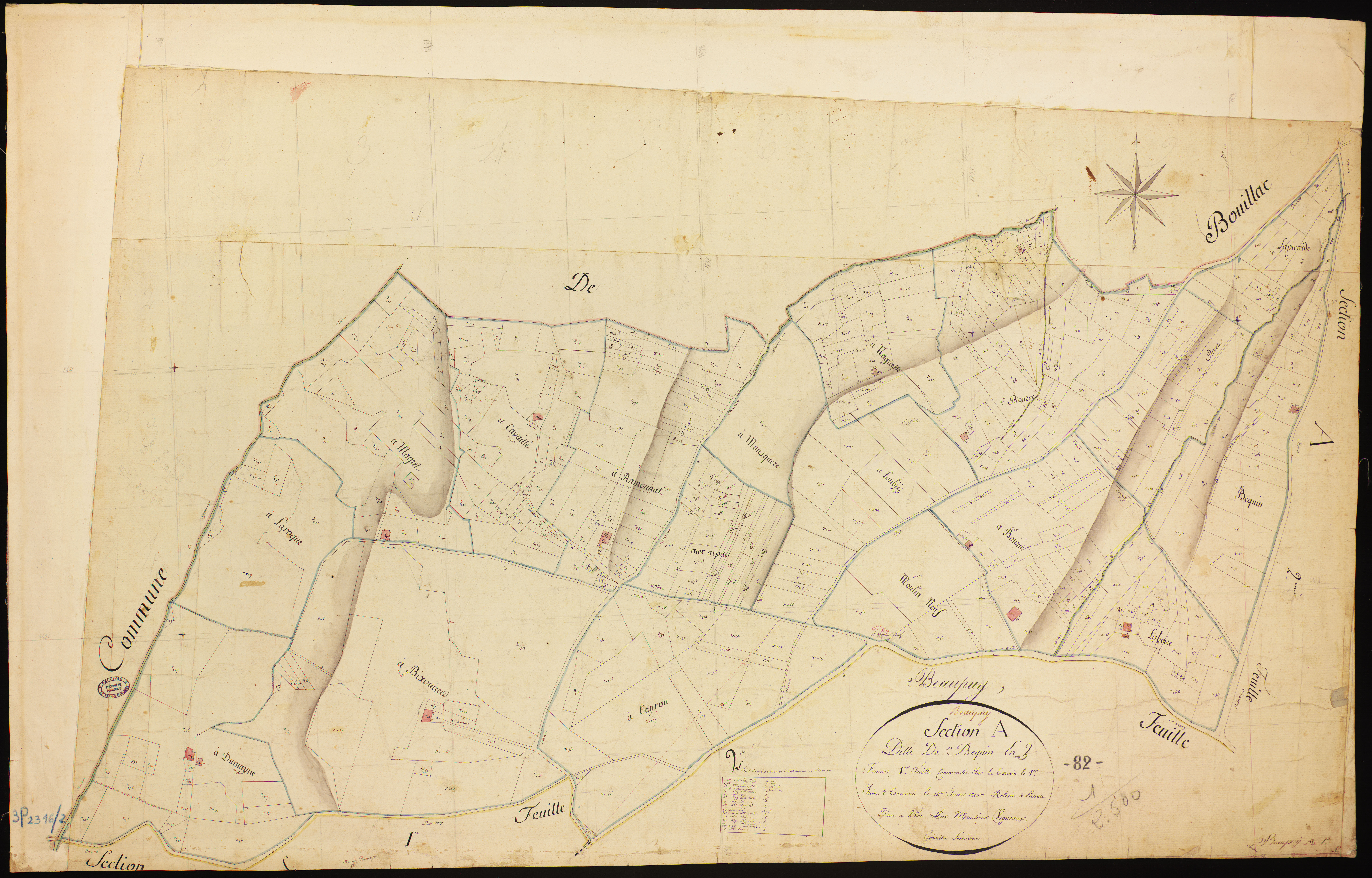 Beaupuy - Section A - Bequin, 1ère feuille