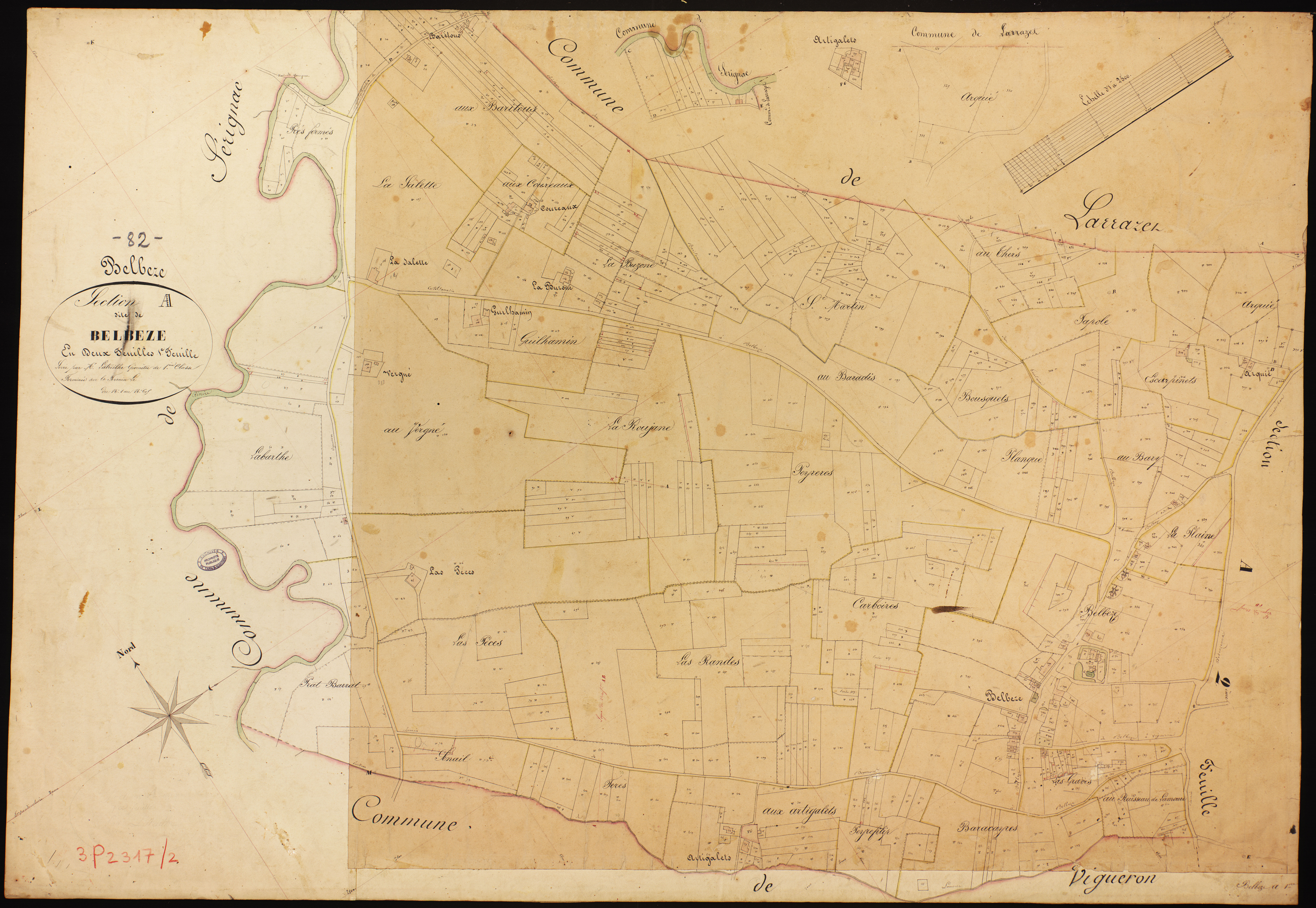 Belbèse - Section A - Belbèze, 1ère feuille