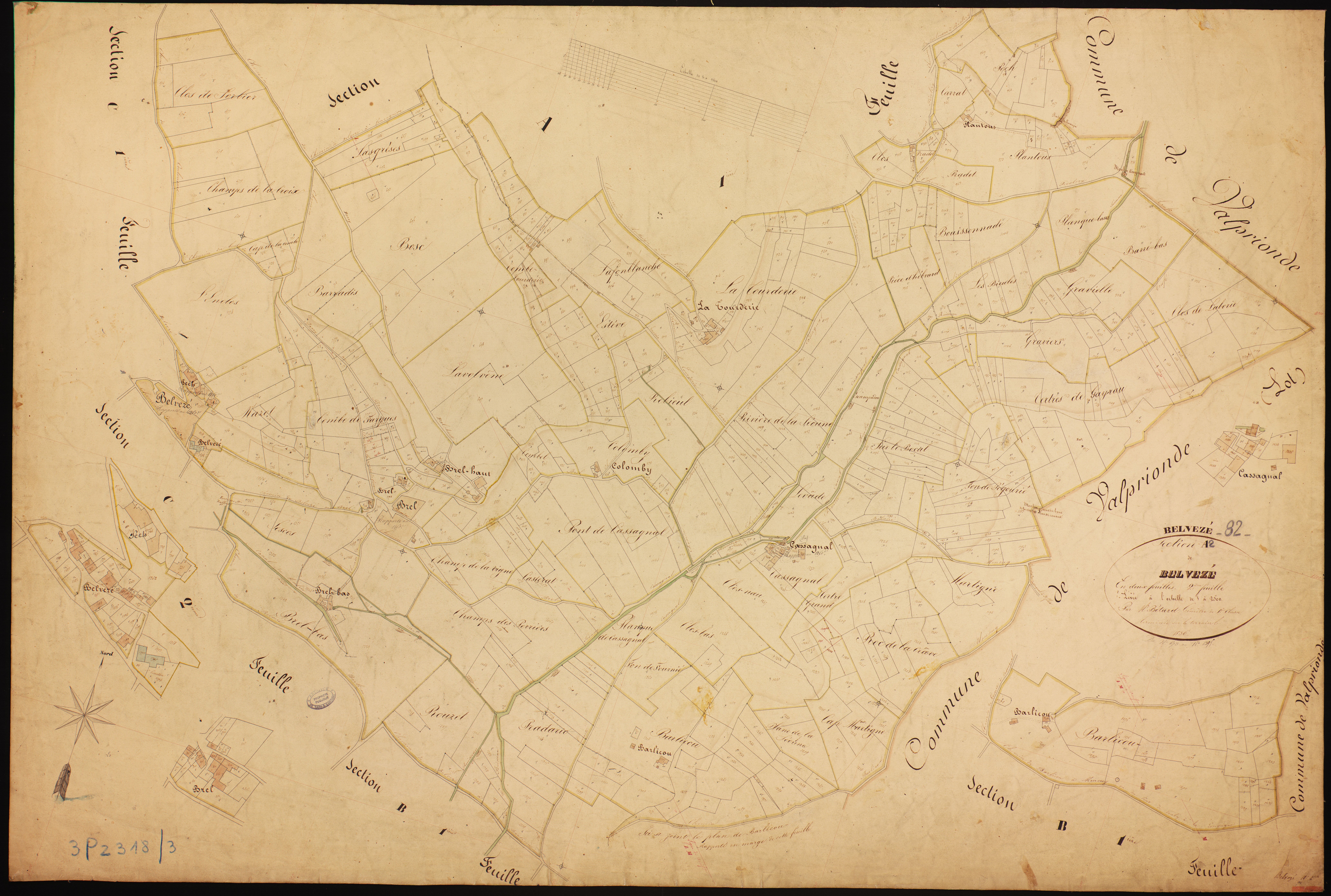 Belvèze - Section A - Belvèze, 2e feuille
