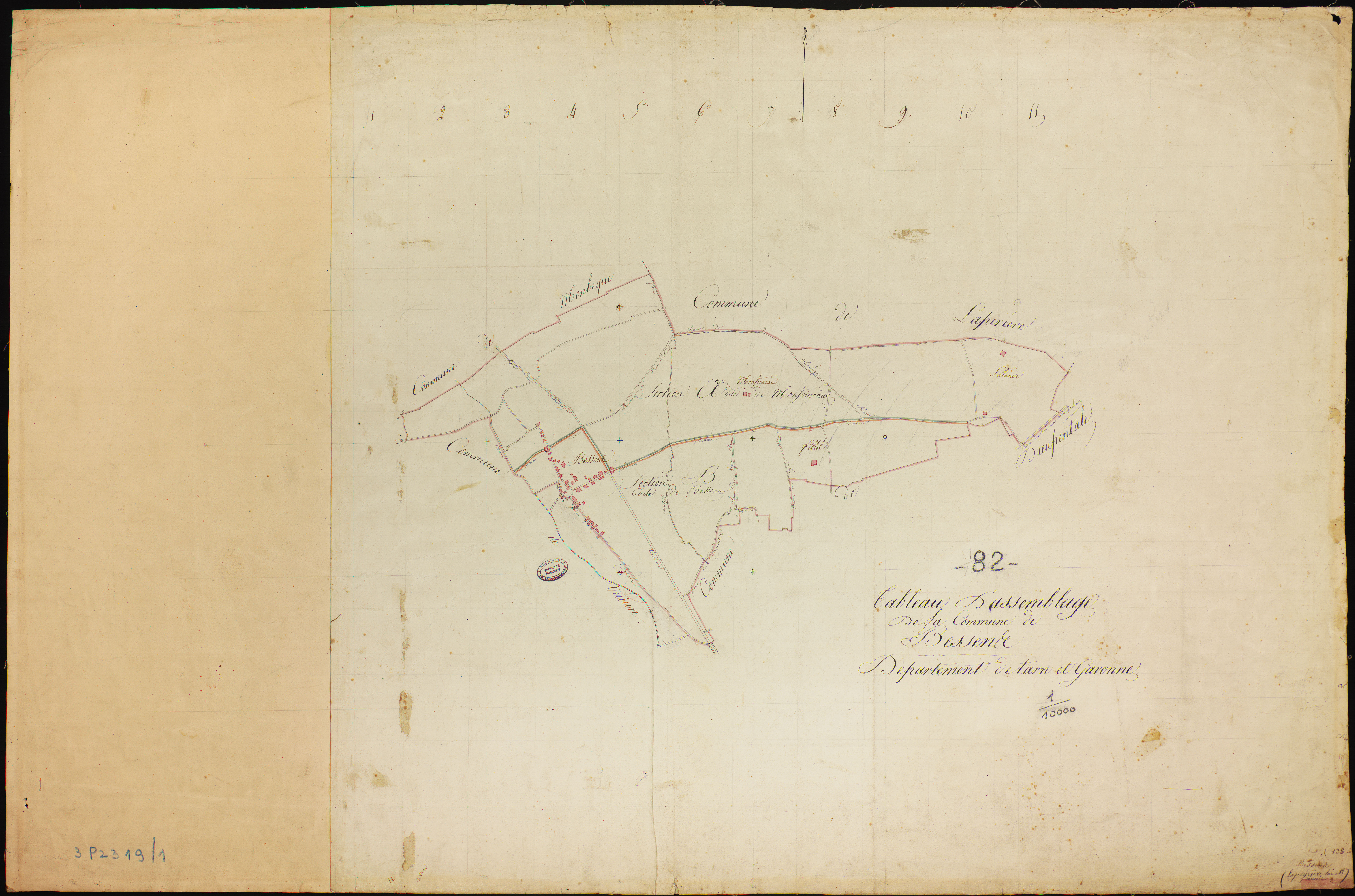 Bessens - Tableau d'assemblage, 1ère feuille