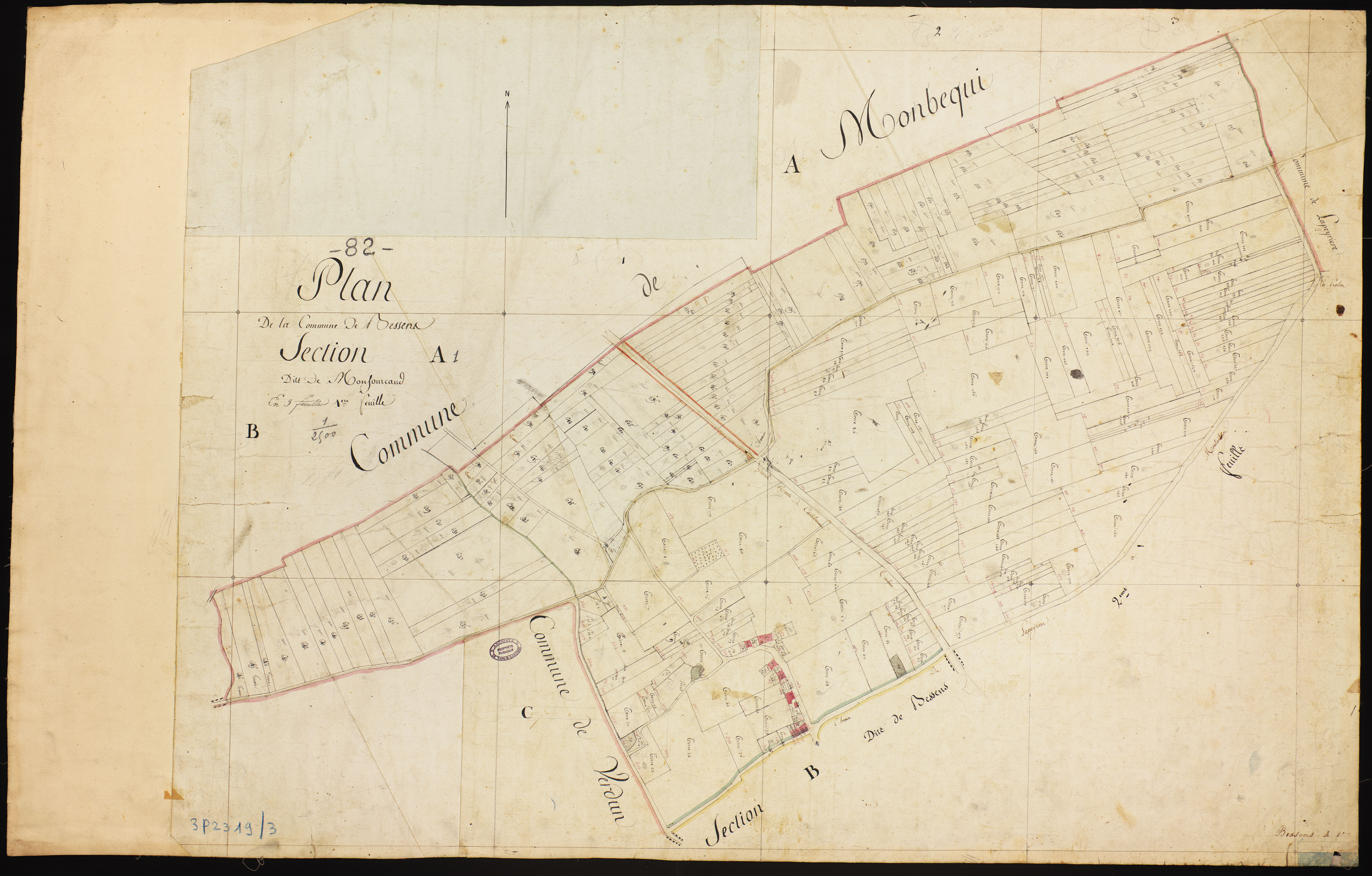 Bessens - Section A - Monfourcaud, 1ère feuille