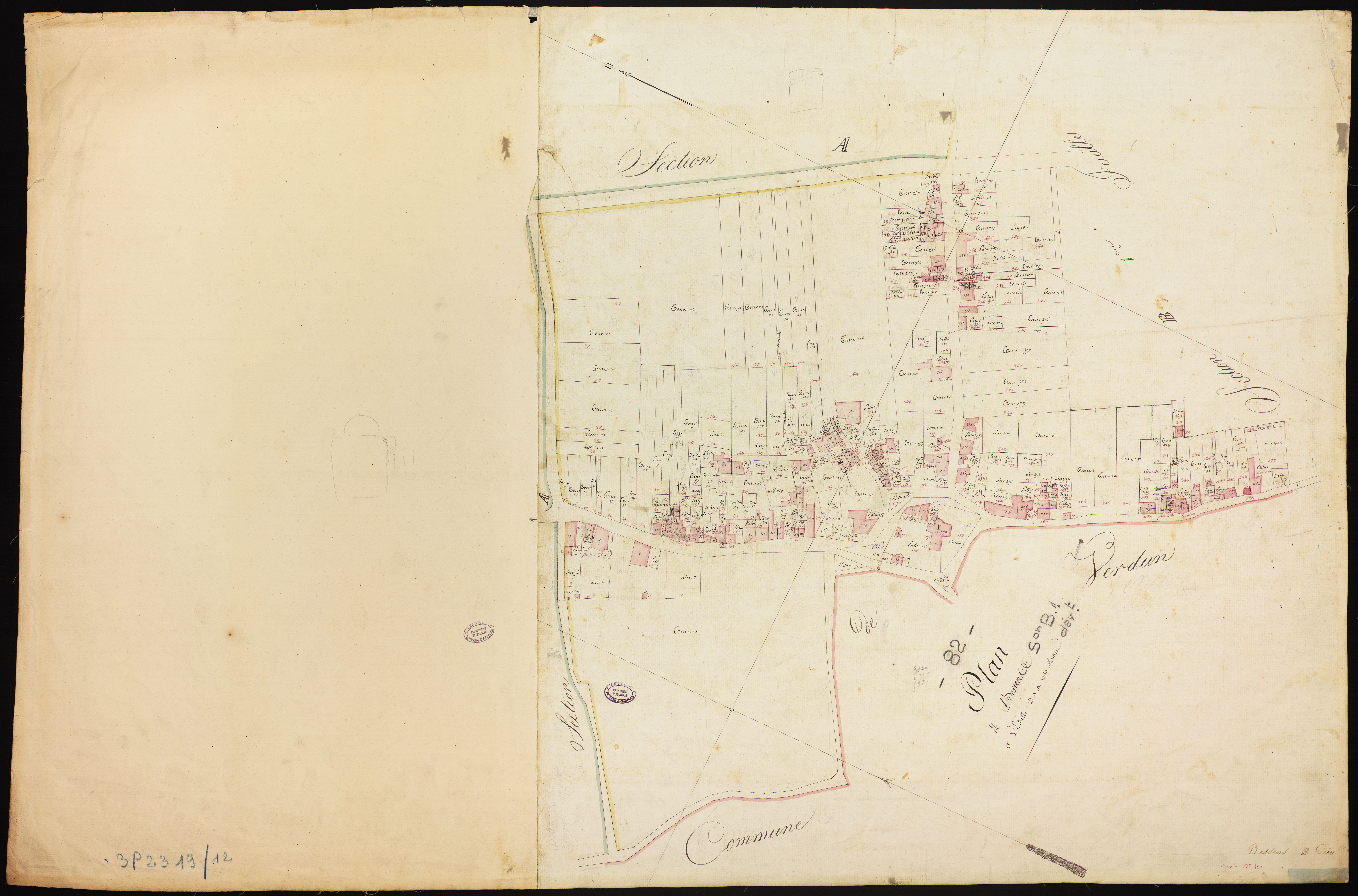 Bessens - Section B - Bessens, 1ère feuille : développement du village
