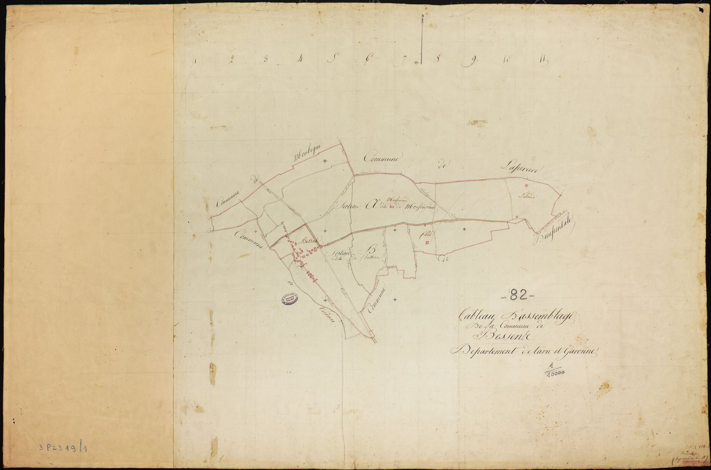 Bessens - Tableau d'assemblage, 1ère feuille