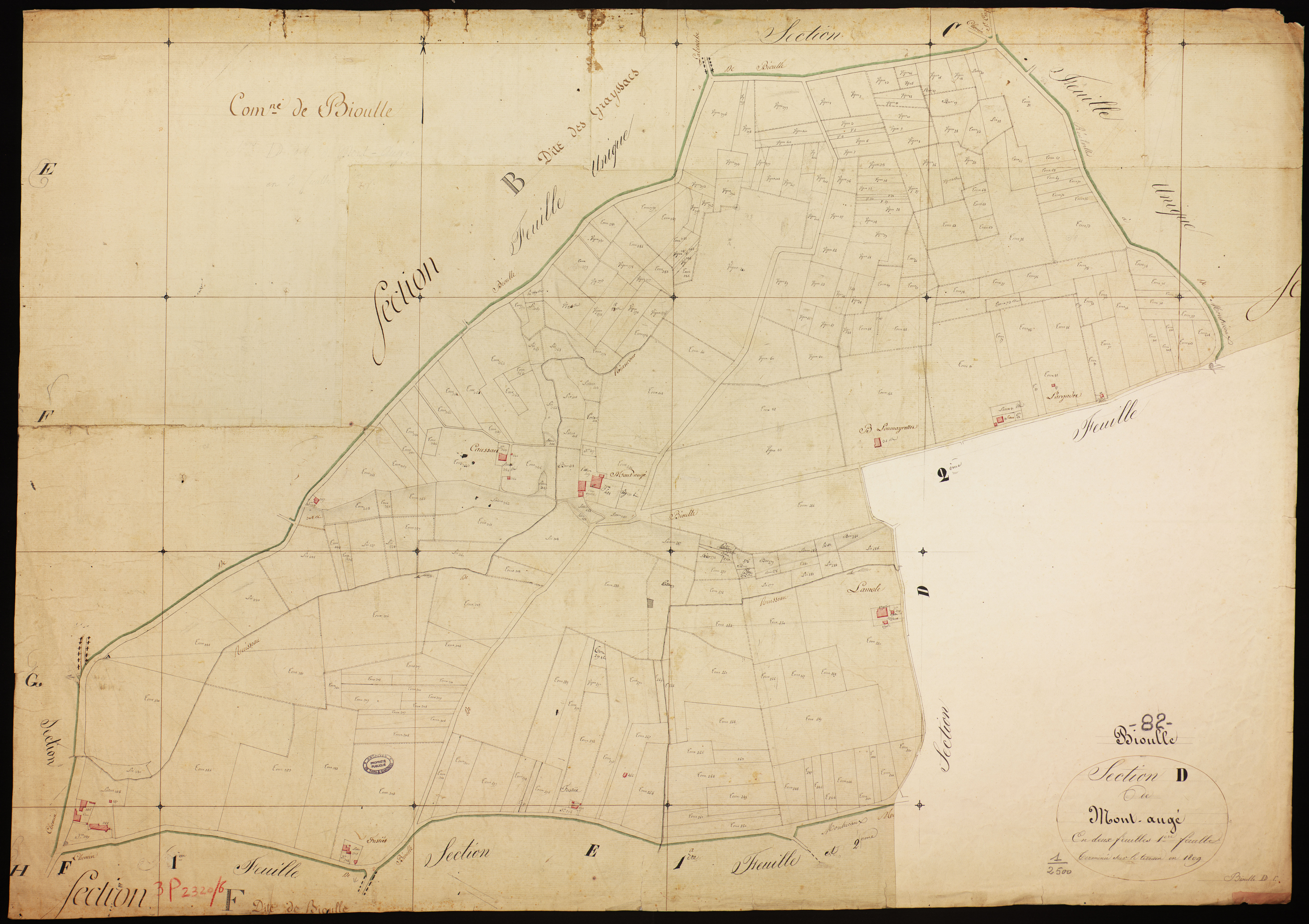 Bioule - Section D - Mont-Augé, 1ère feuille