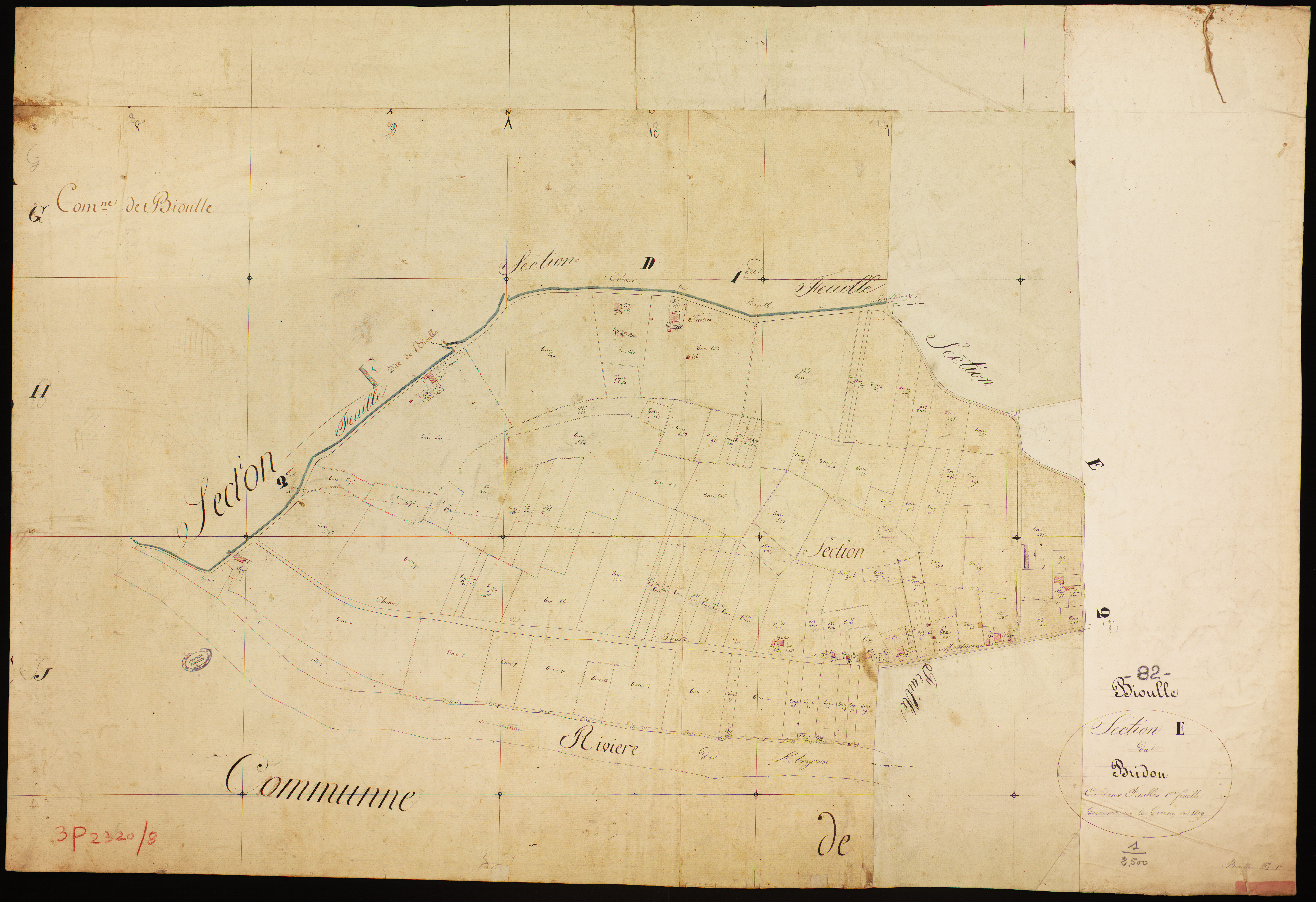 Bioule - Section E - Le Bridou, 1ère feuille