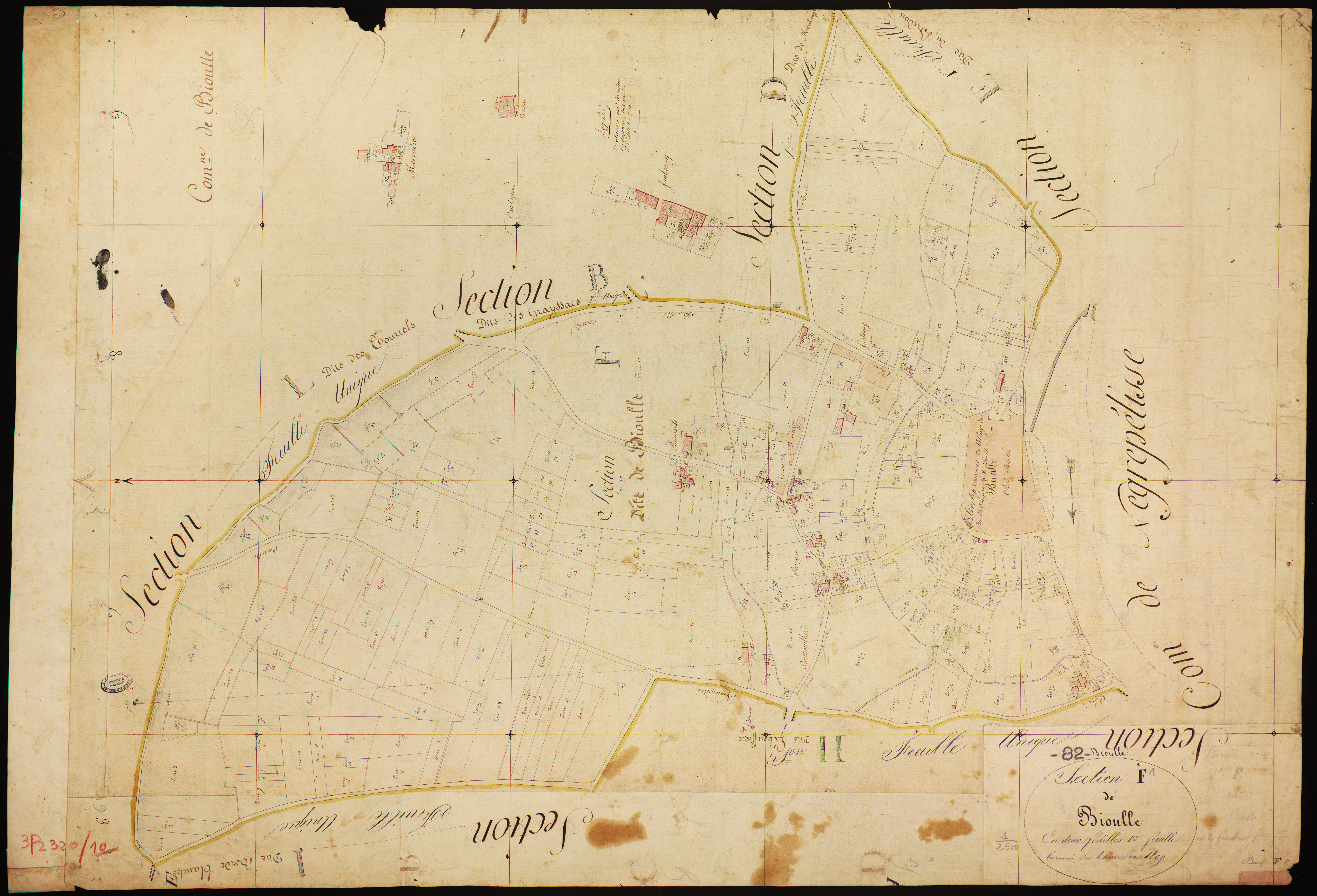 Bioule - Section F - Bioulle, 1ère feuille