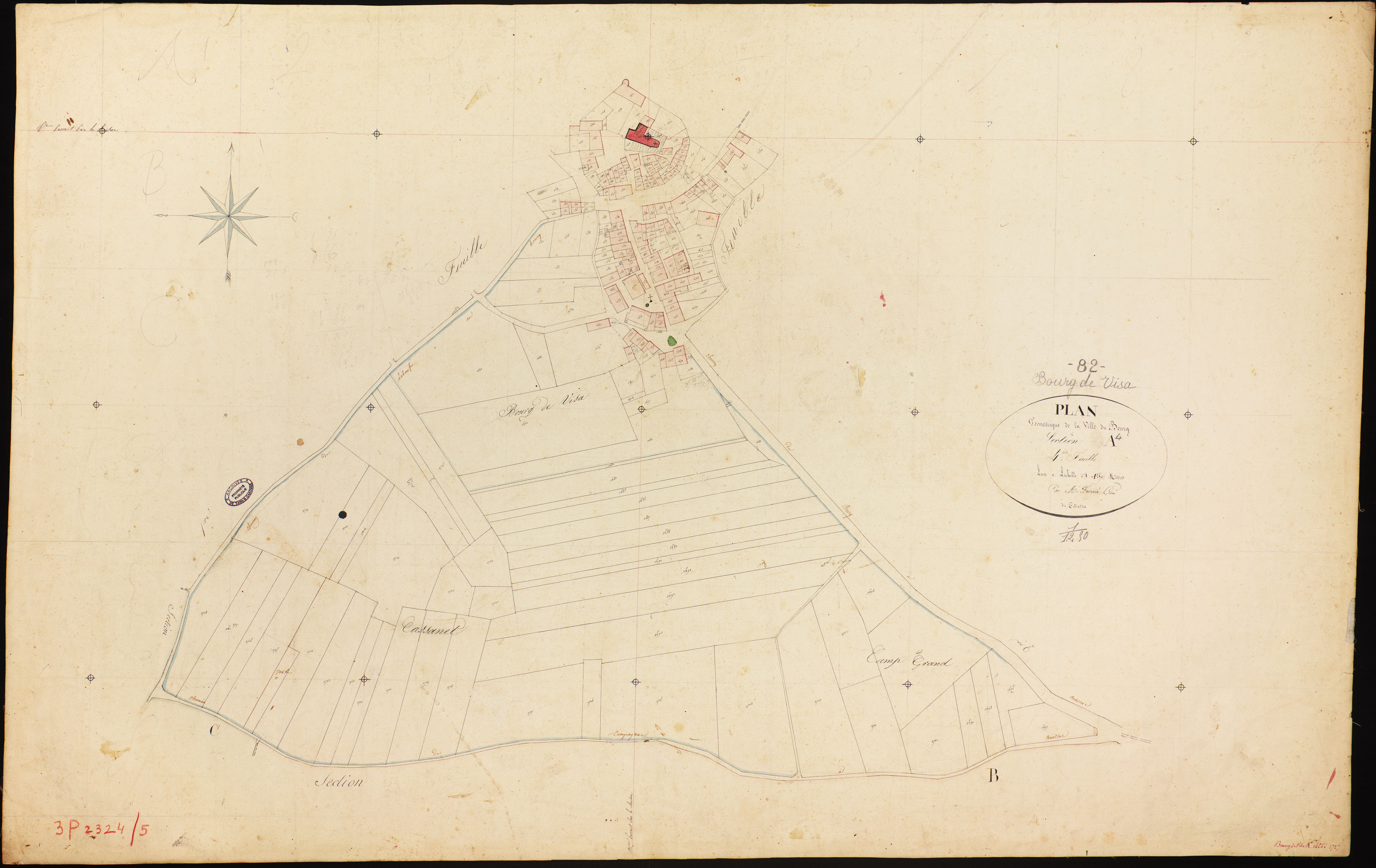 Bourg-de-Visa - Section A - Le Bourg, 4e feuille