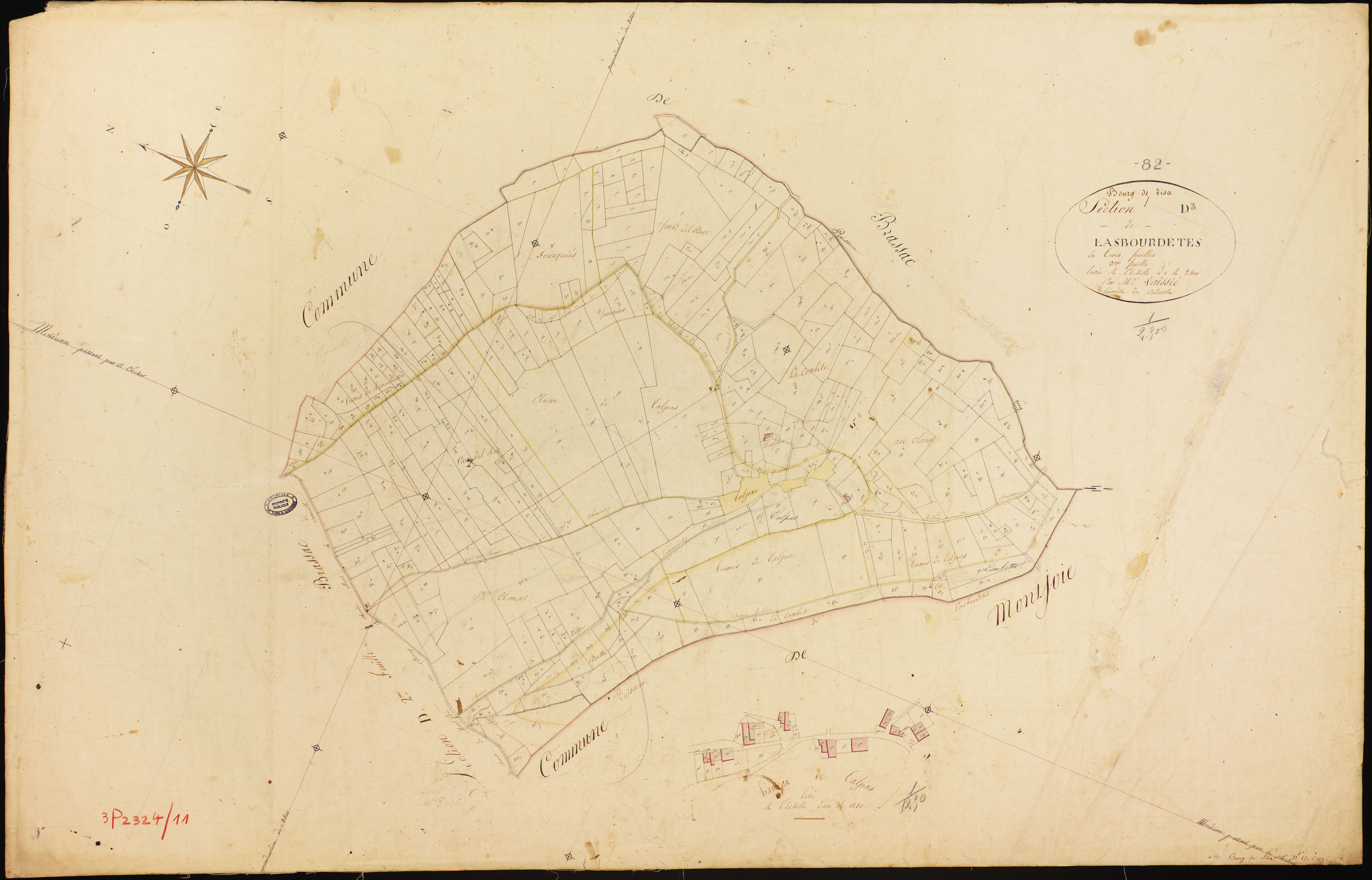 Bourg-de-Visa - Section D - Lasbourdètes, 3e feuille