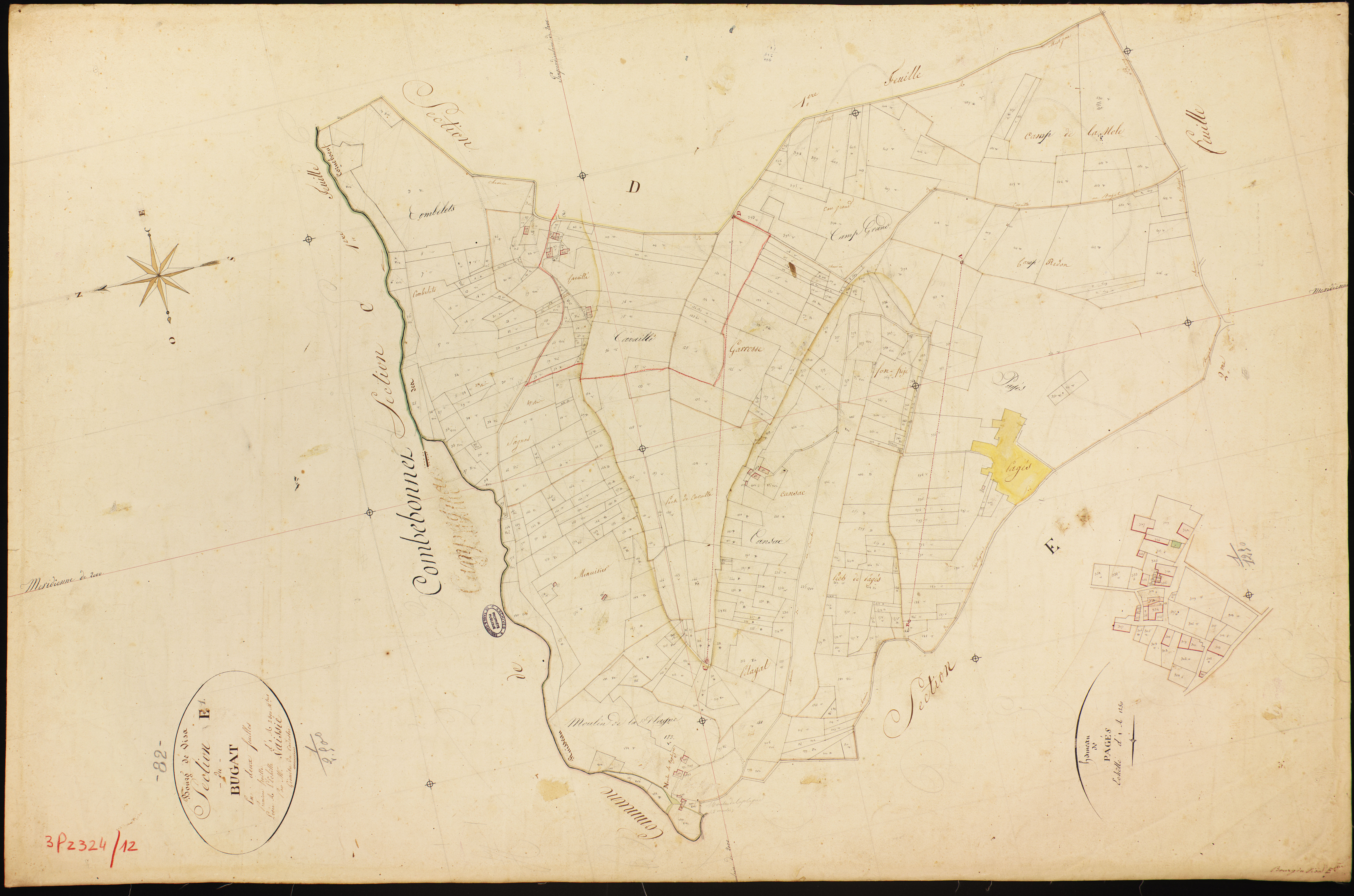 Bourg-de-Visa - Section E - Le Bugat, 1ère feuille