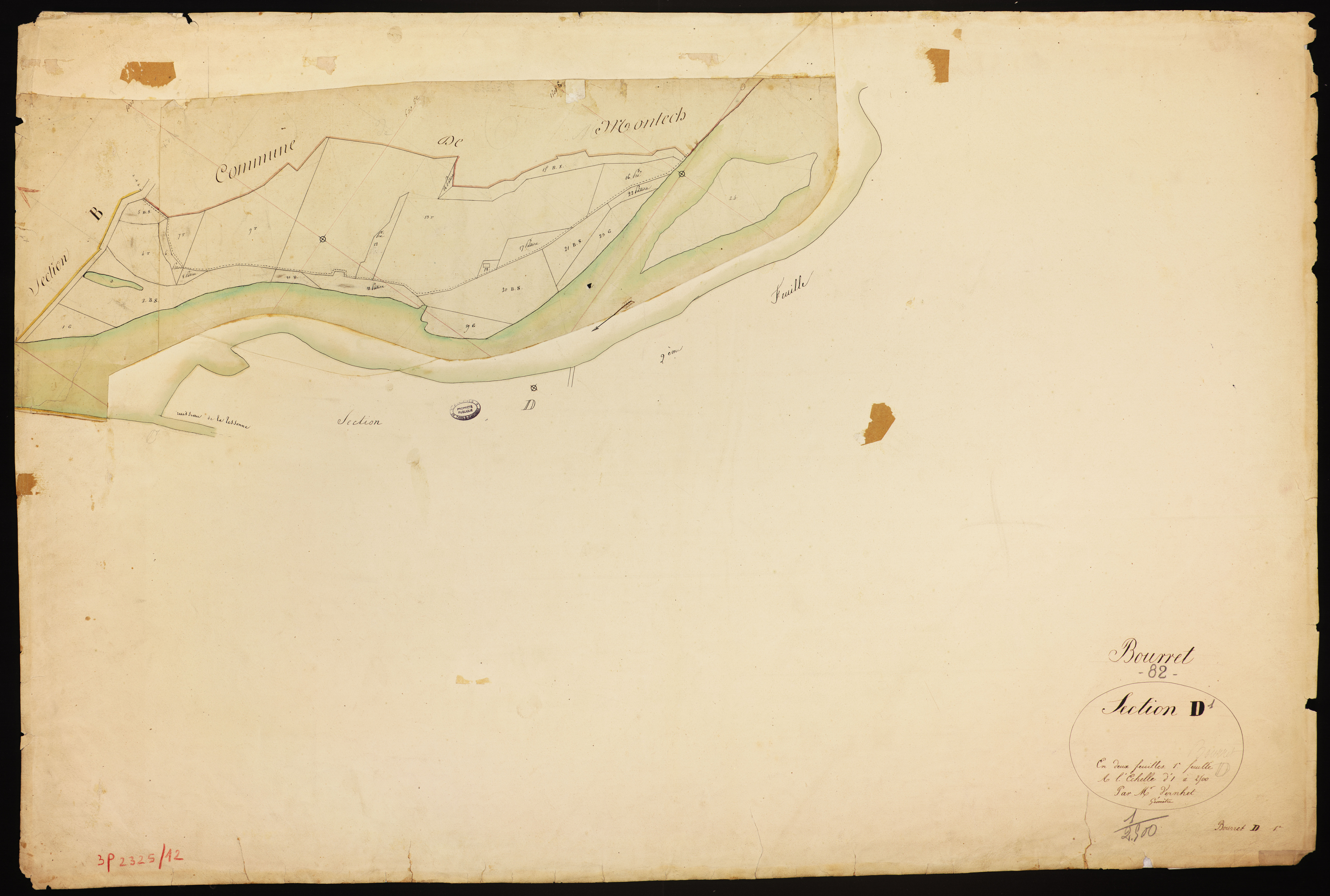 Bourret - Section D - Les Communaux, 1ère feuille