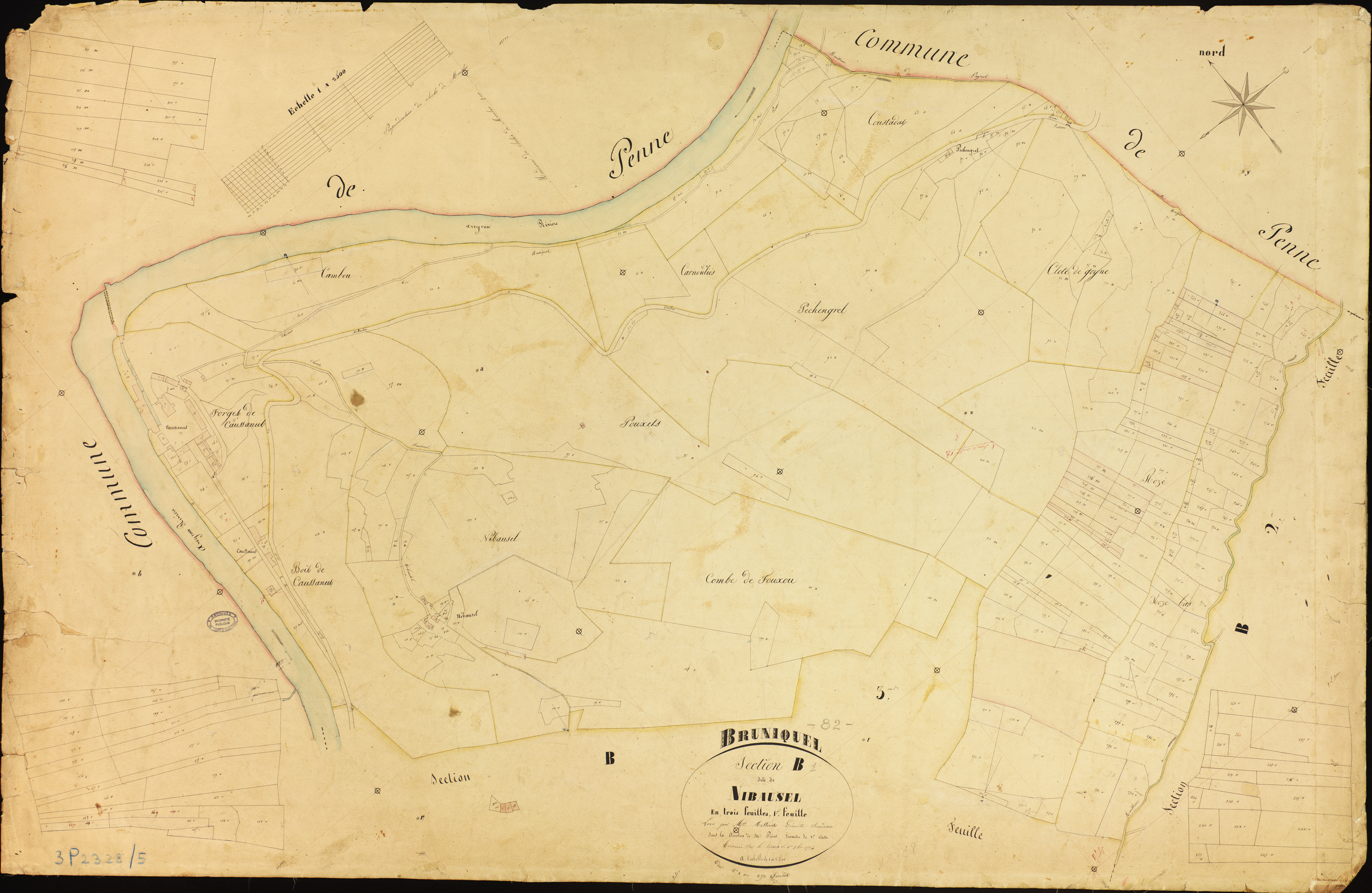 Bruniquel - Section B - Nibausel, 1ère feuille