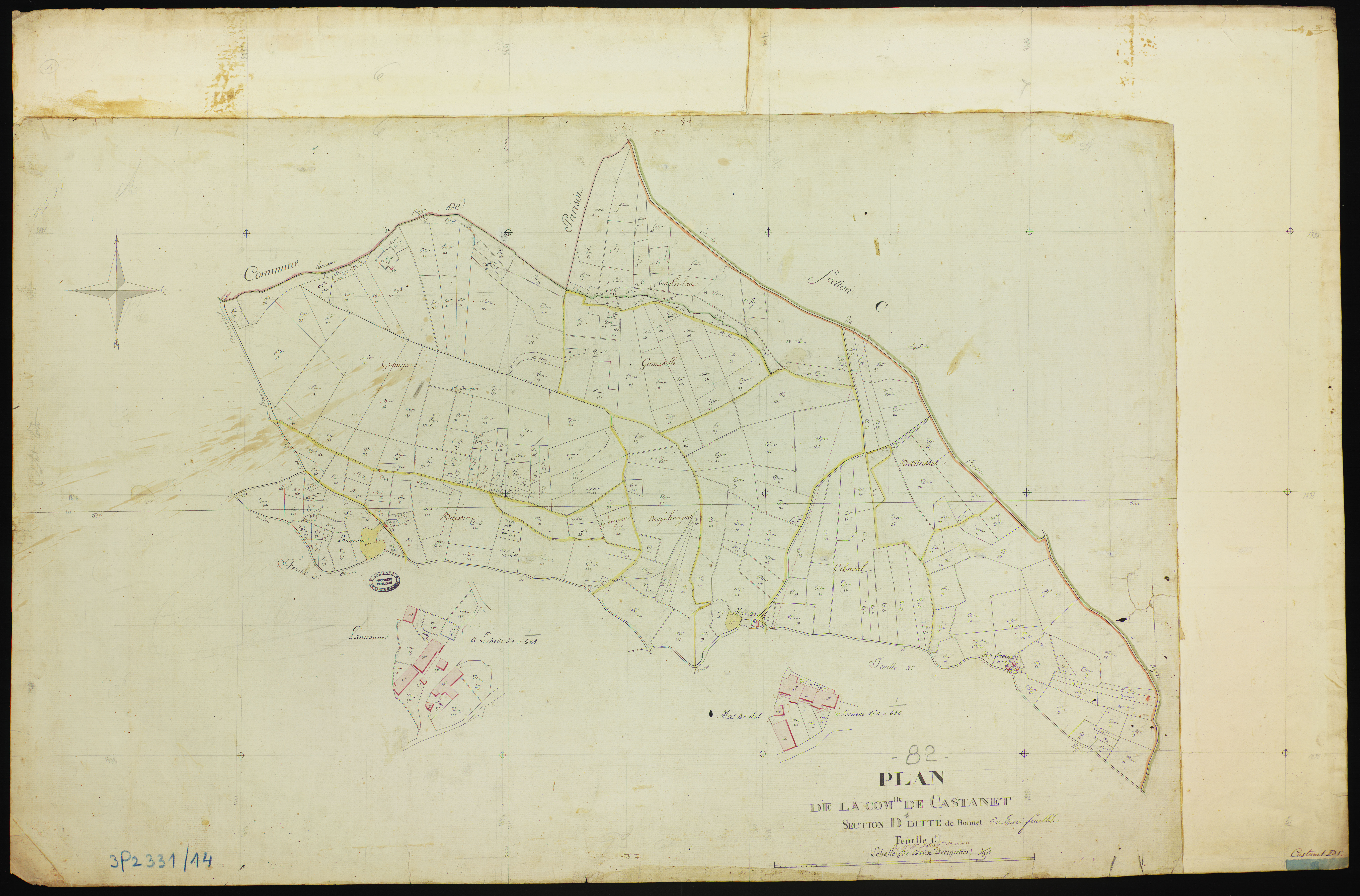 Castanet - Section D - Bonnet, 1ère feuille