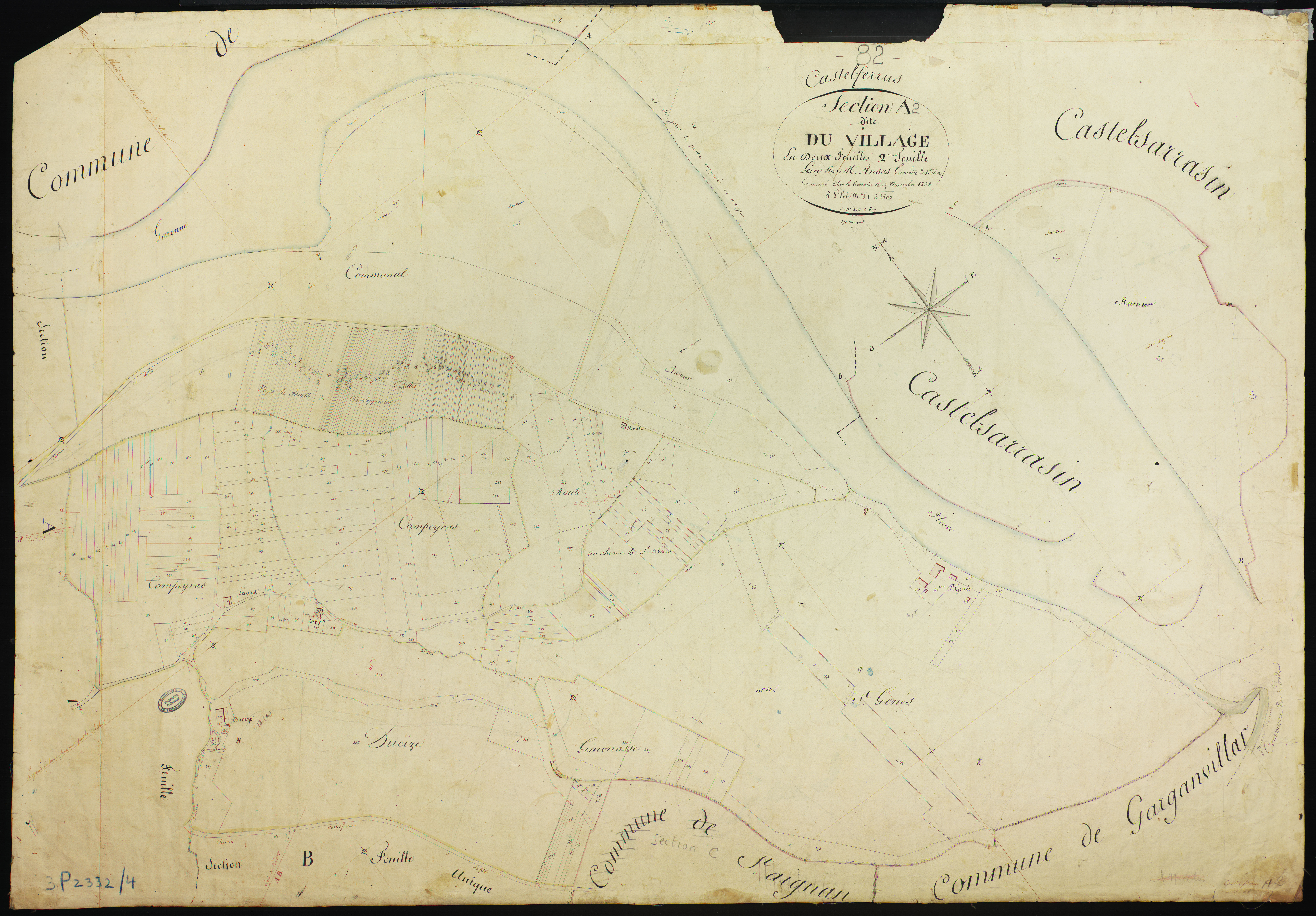 Castelferrus - Section A - Le Village, 2e feuille