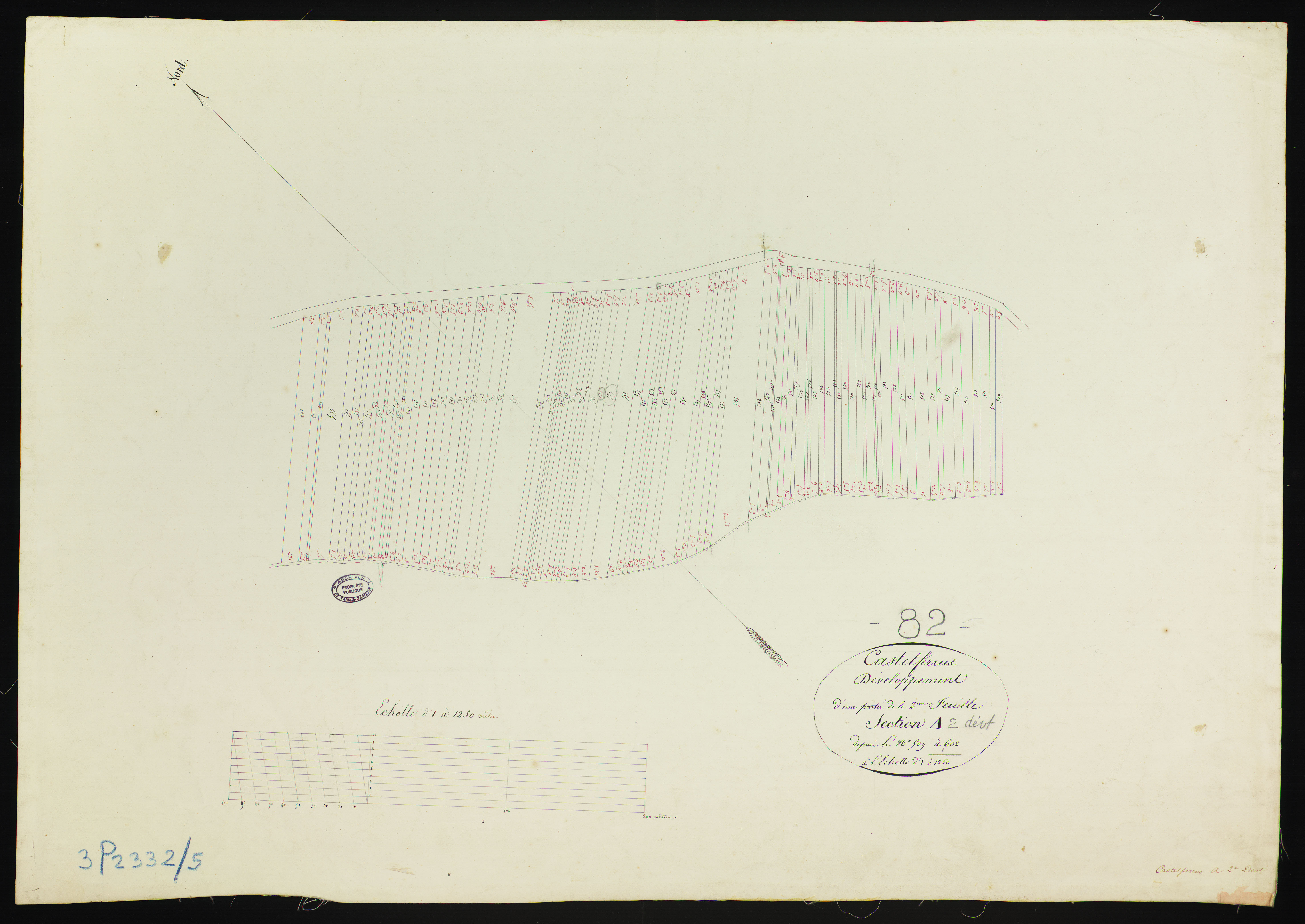 Castelferrus - Section A - Le Village, 2e feuille : développement