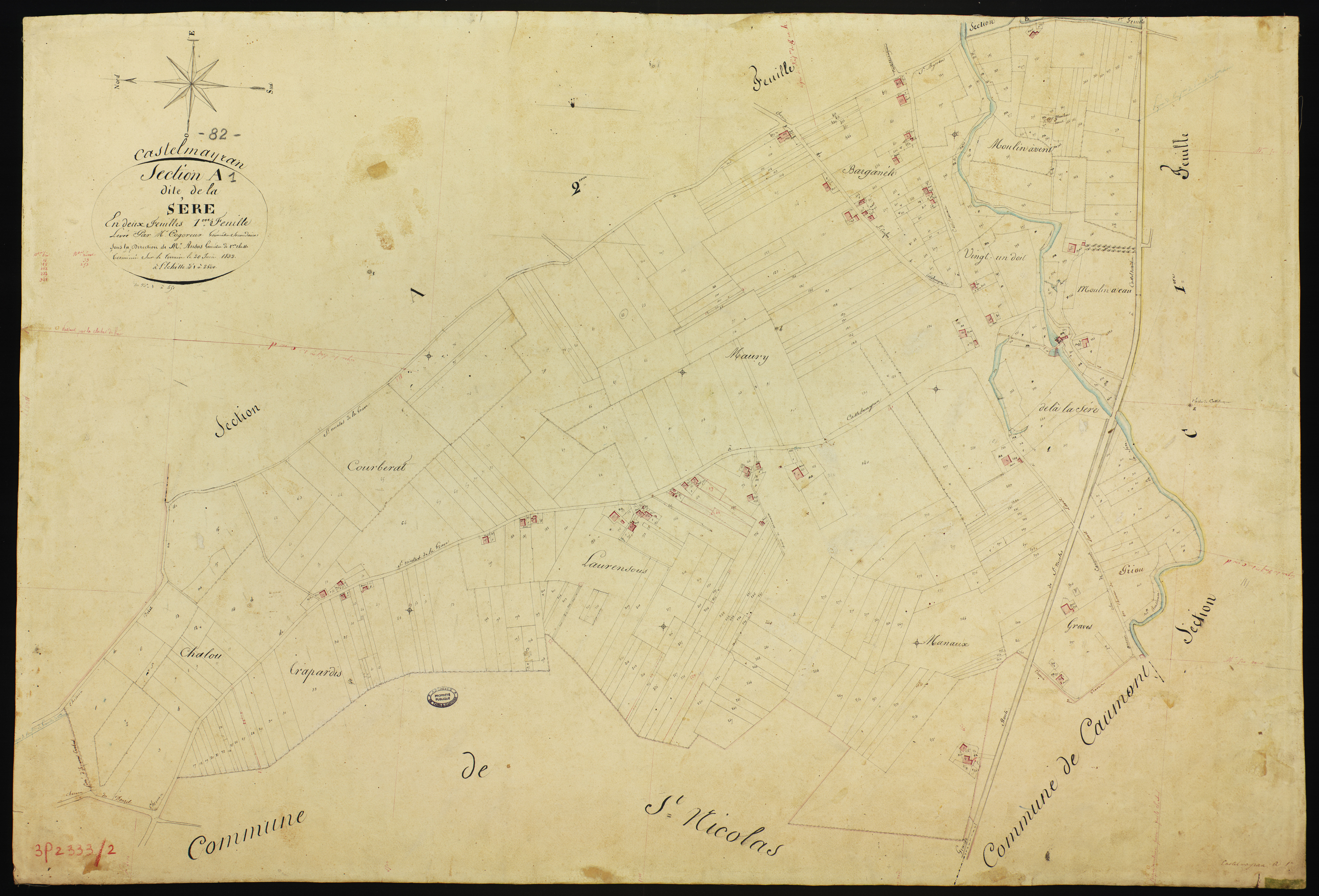 Castelmayran - Section A - La Sère, 1ère feuille