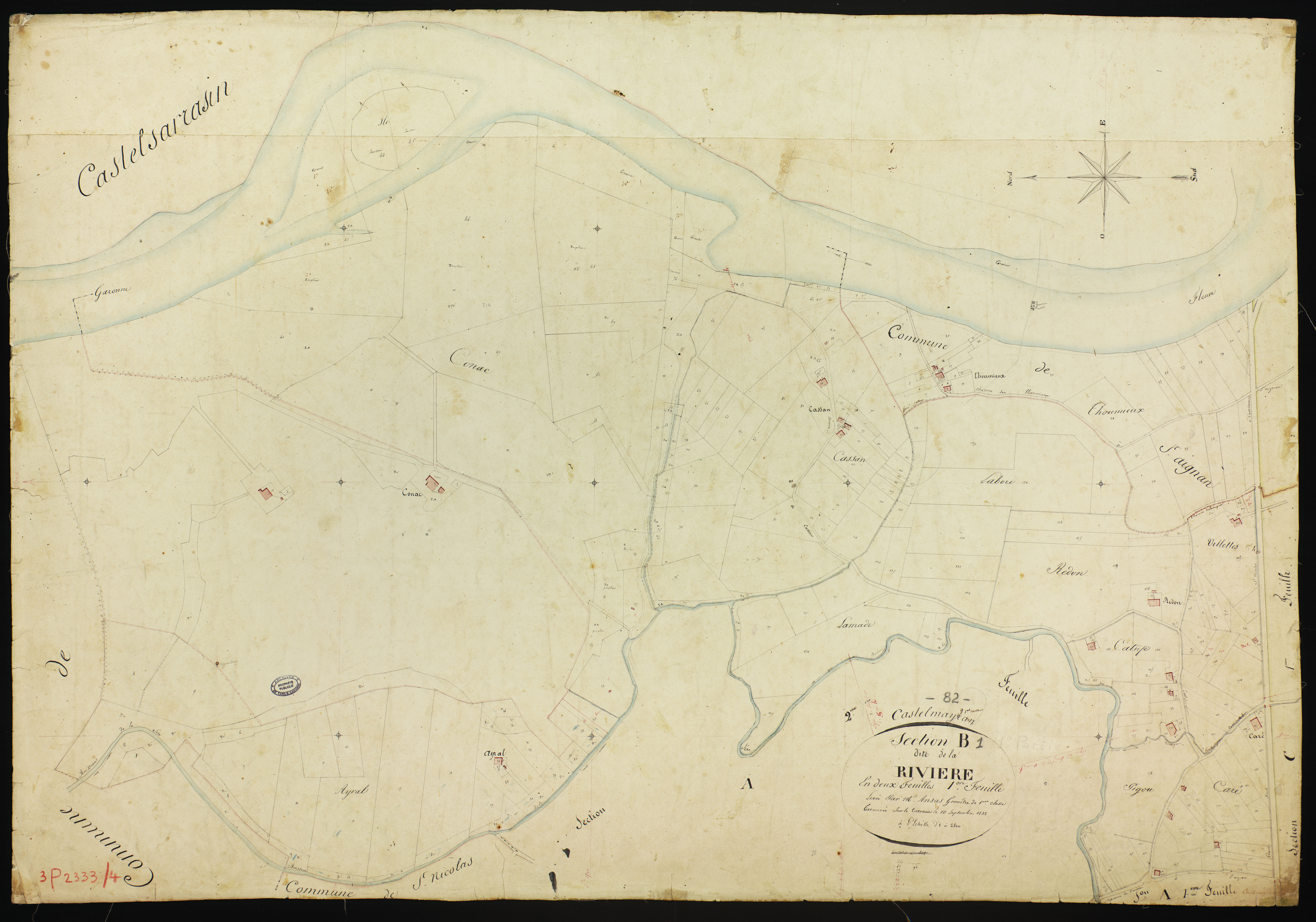 Castelmayran - Section B - La Rivière, 1ère feuille