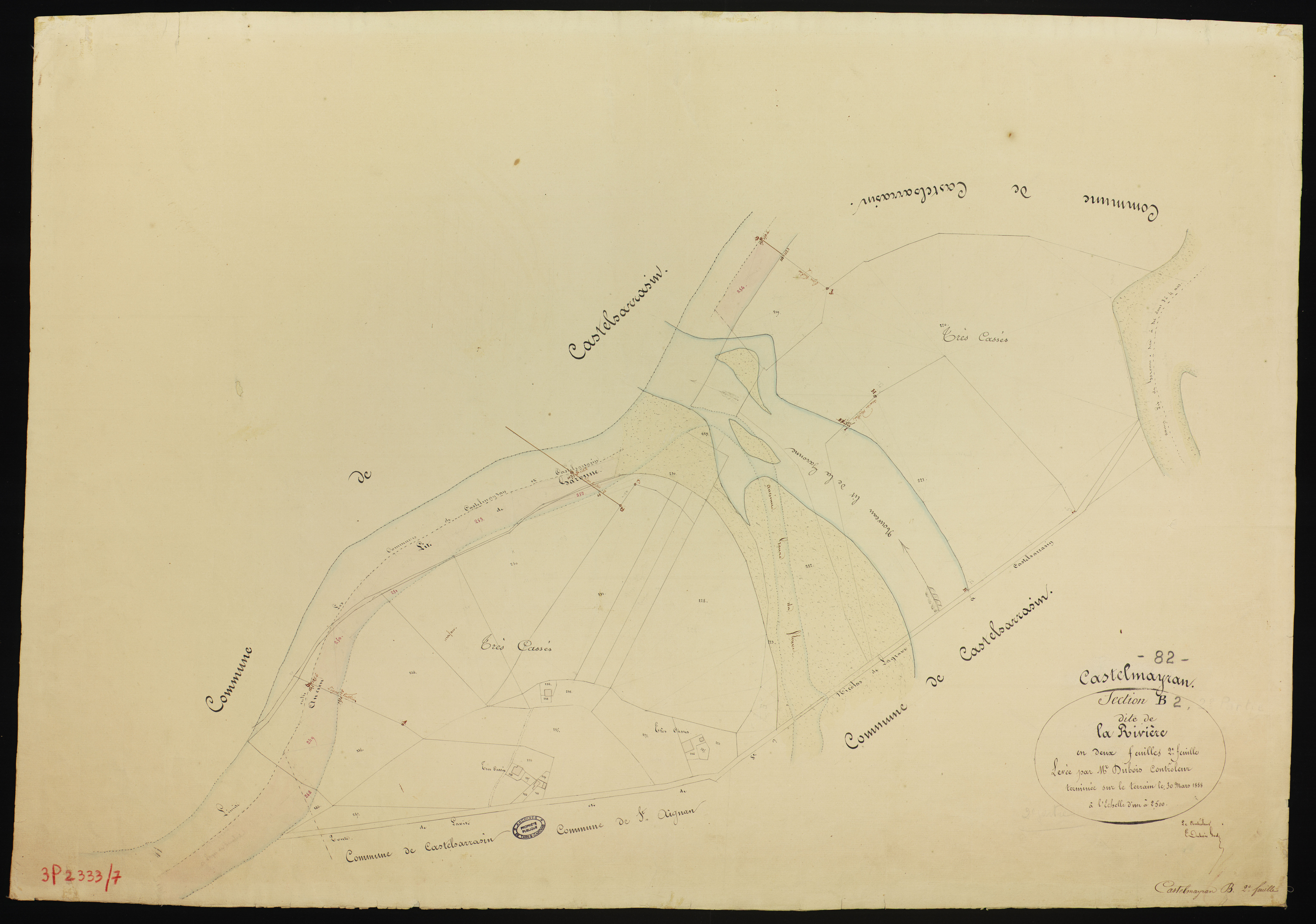 Castelmayran - Section B - La Rivière, 2e feuille : alluvions et corrosions