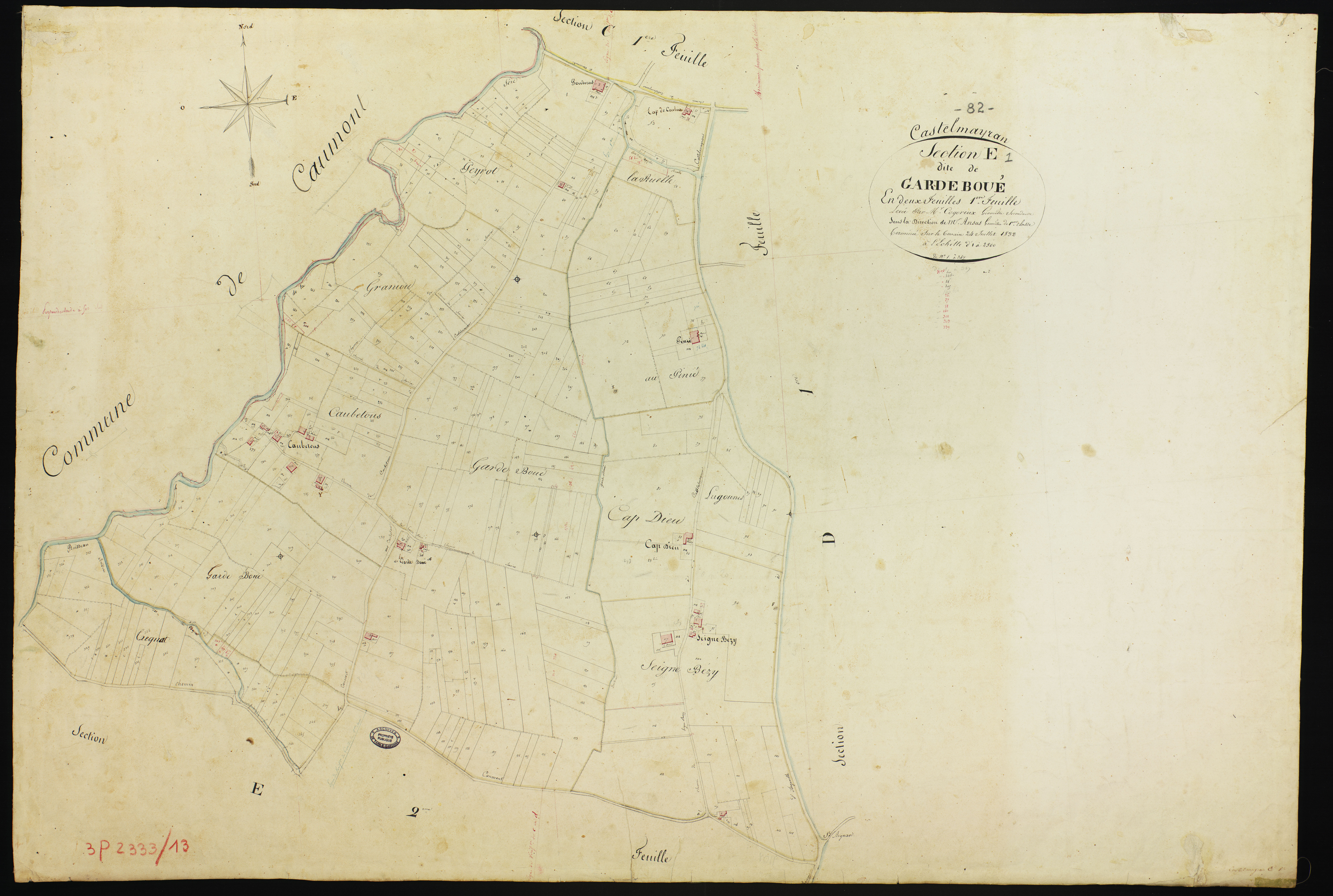 Castelmayran - Section E - Garde-Boué, 1ère feuille