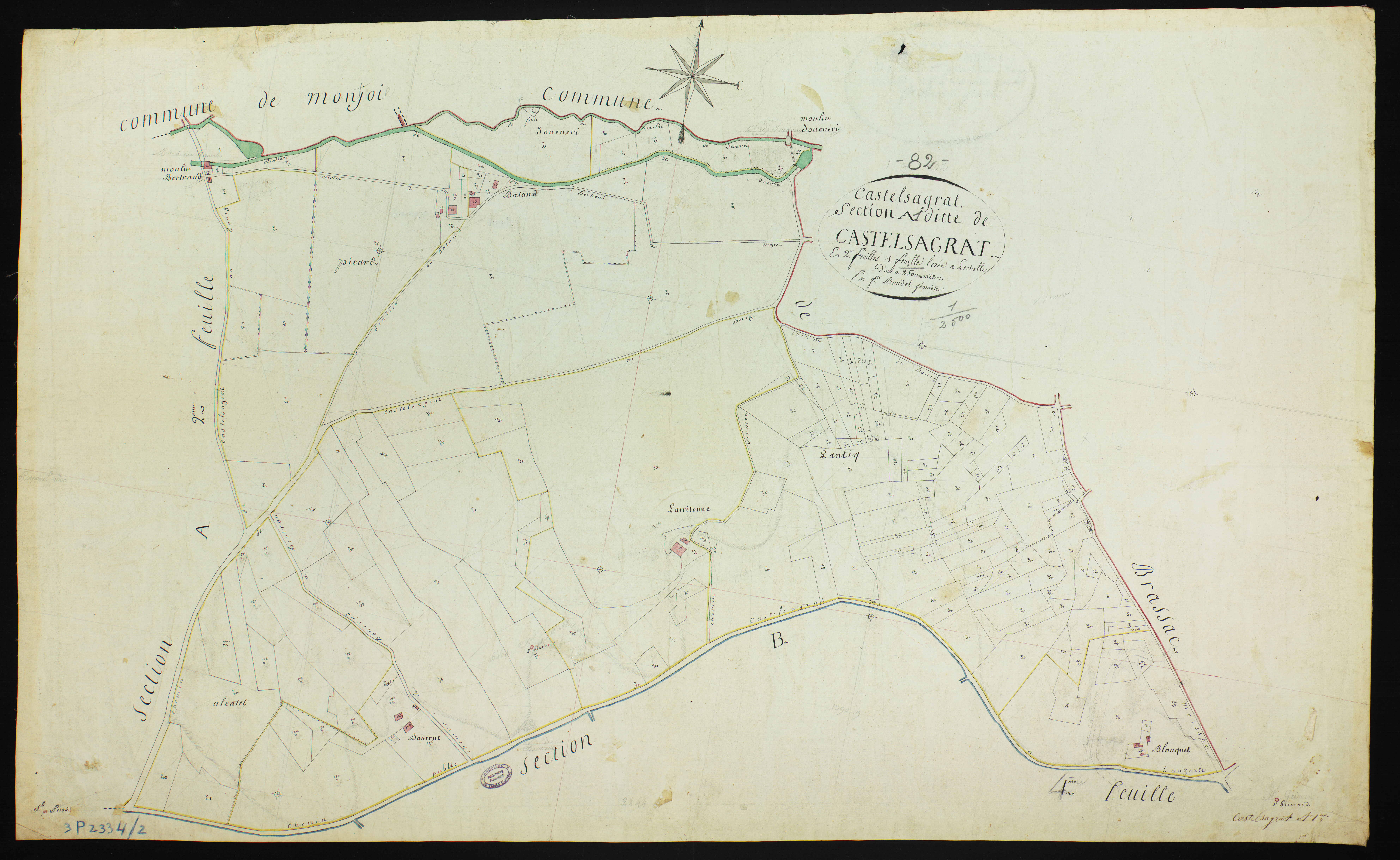 Castelsagrat - Section A - Castelsagrat, 1ère feuille