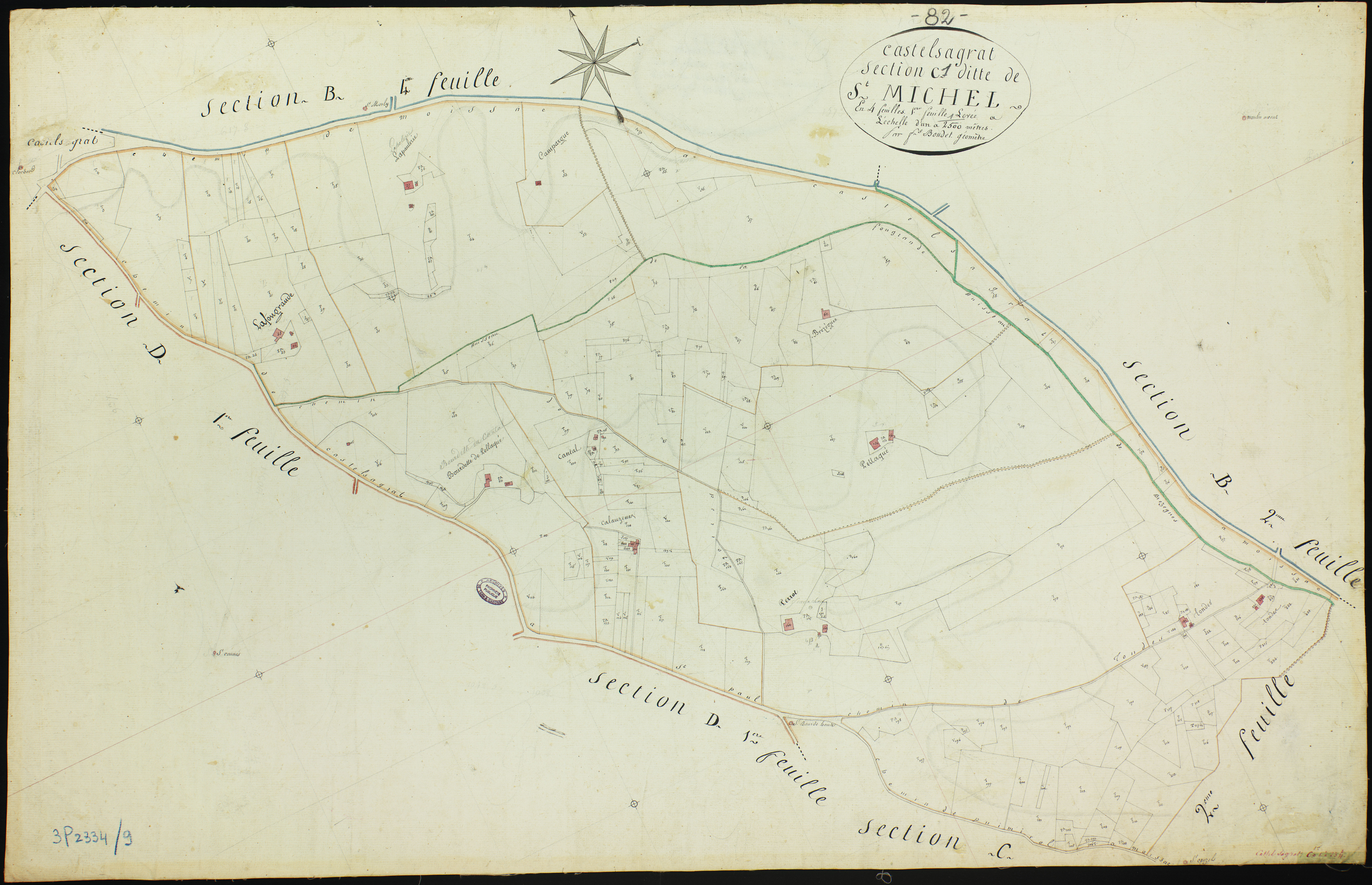 Castelsagrat - Section C - Saint-Michel, 1ère feuille