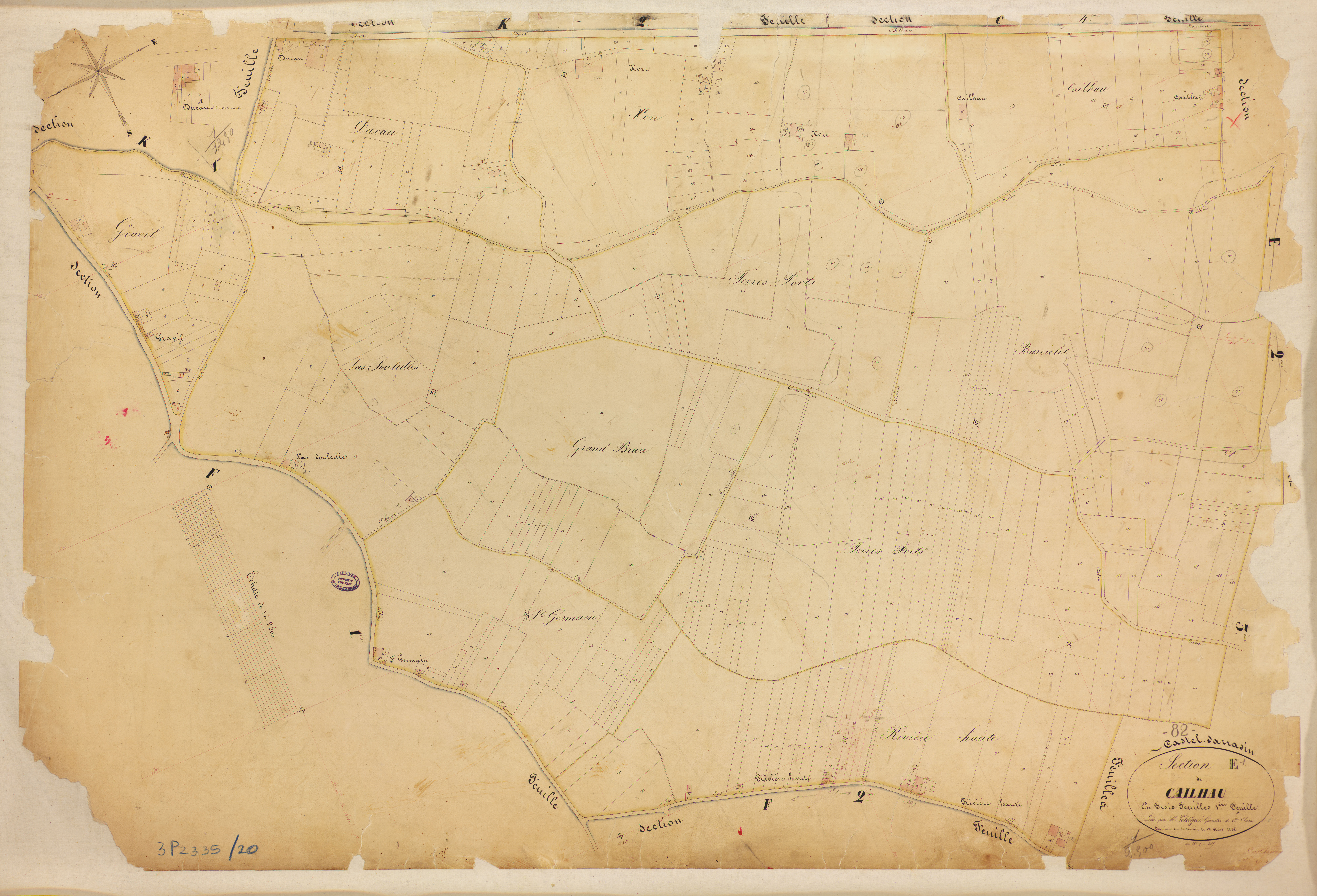 Castelsarrasin - Section E - Cailhau, 1ère feuille