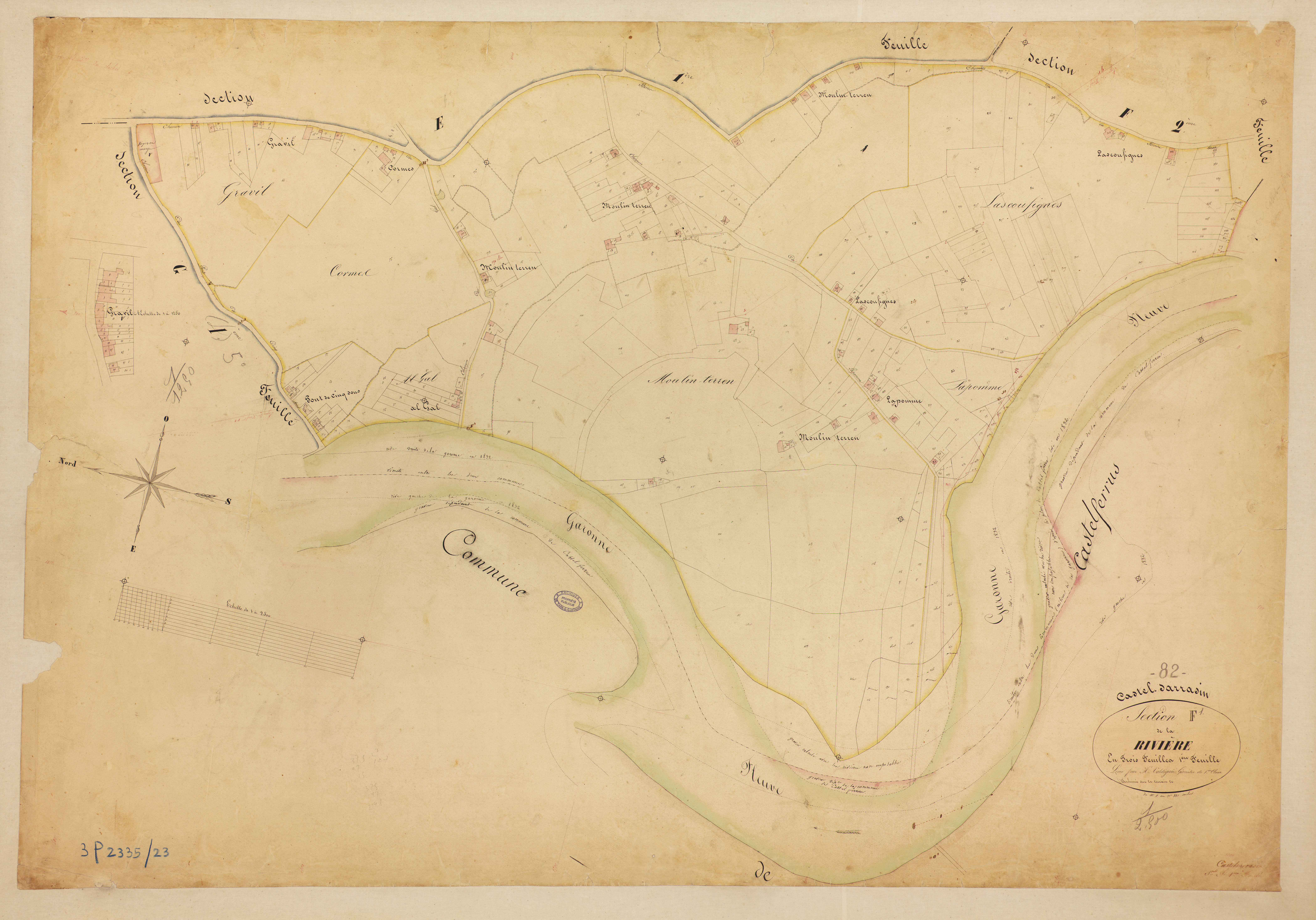 Castelsarrasin - Section F - La Rivière, 1ère feuille