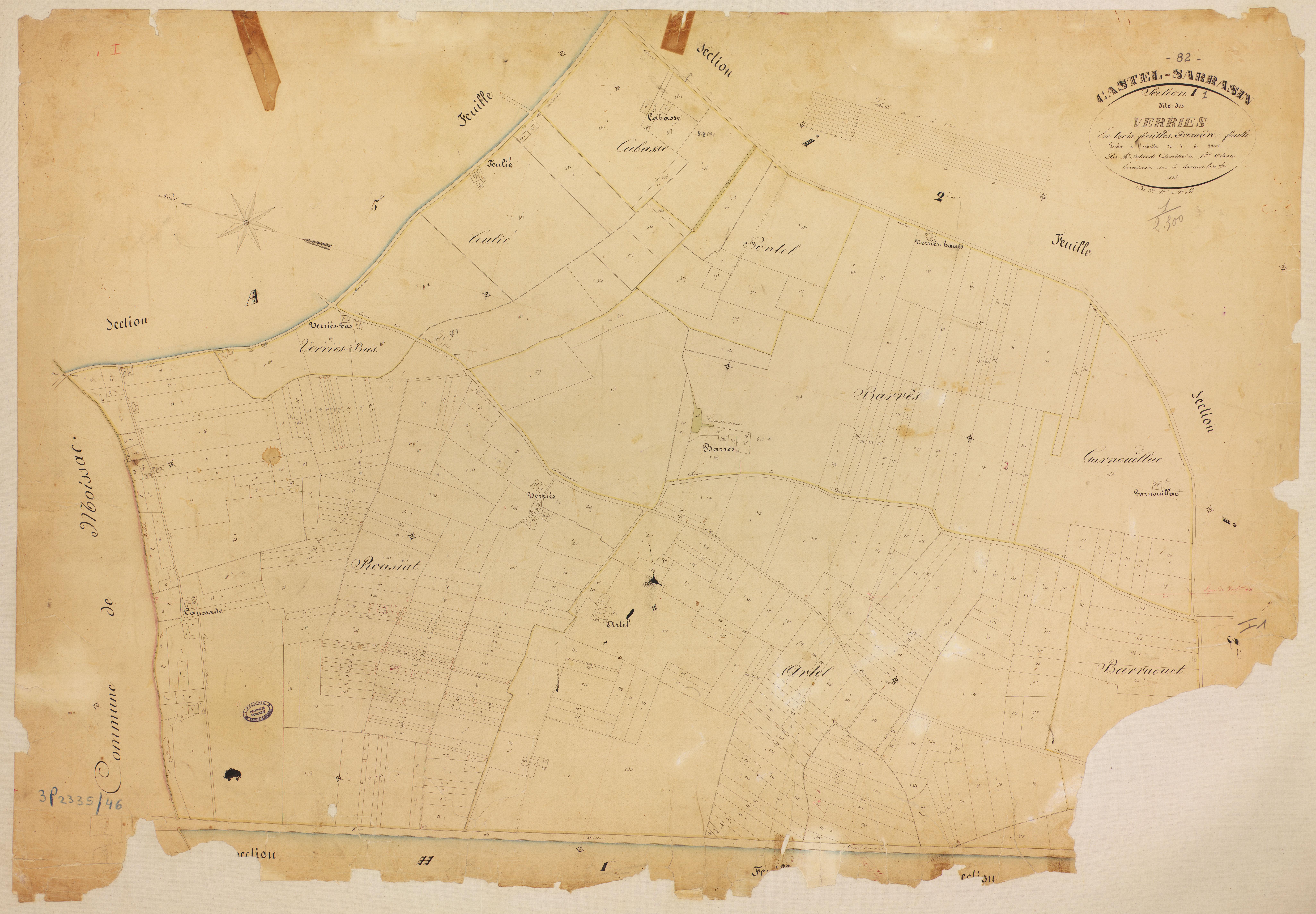 Castelsarrasin - Section I - Les Verries, 1ère feuille