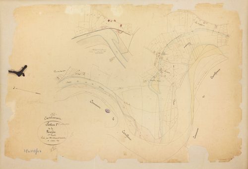 Castelsarrasin - Section F - La Rivière, 1ère feuille : alluvions et corrosions