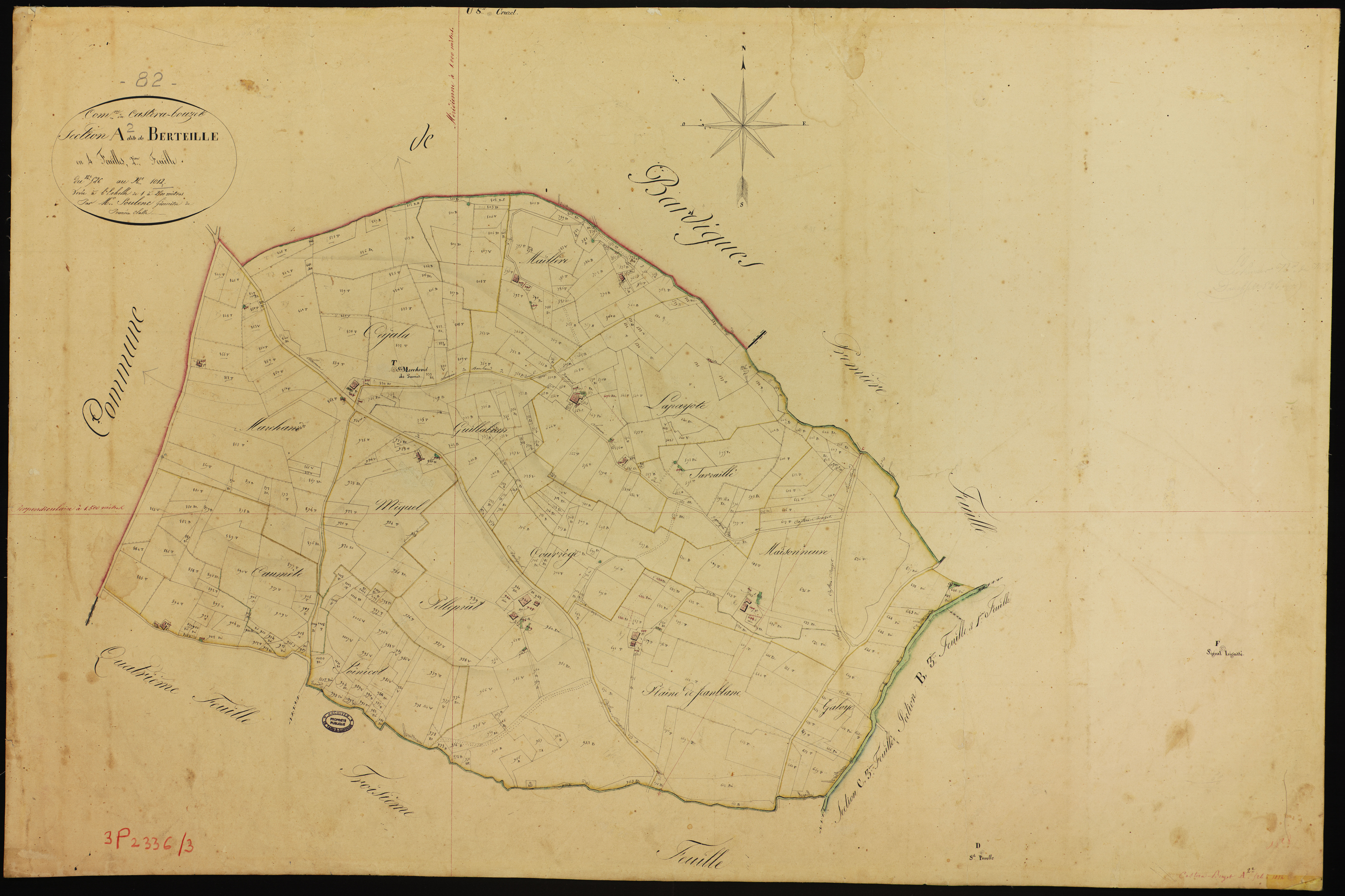 Castéra-Bouzet - Section A - Berteille, 2e feuille