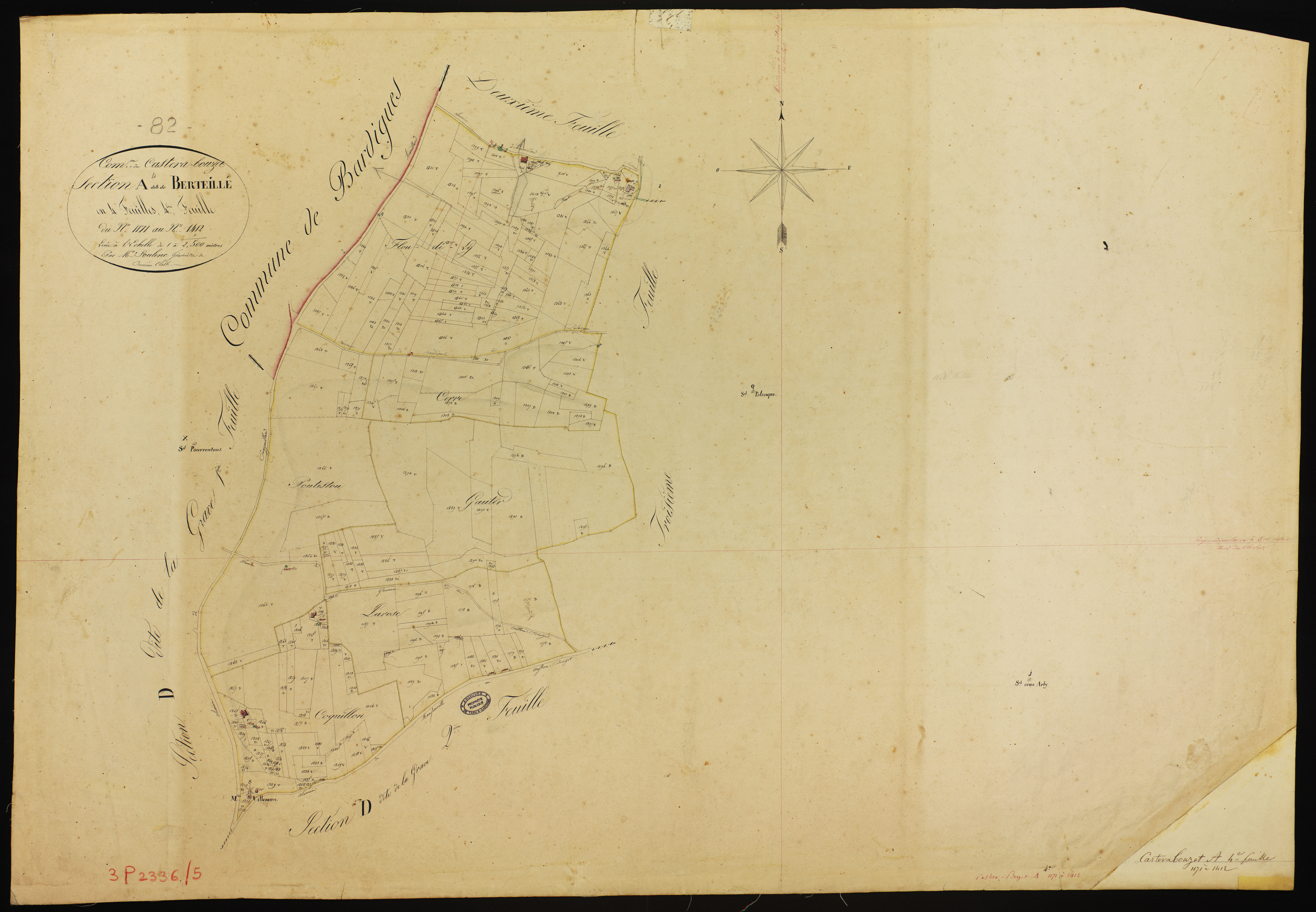 Castéra-Bouzet - Section A - Berteille, 4e feuille