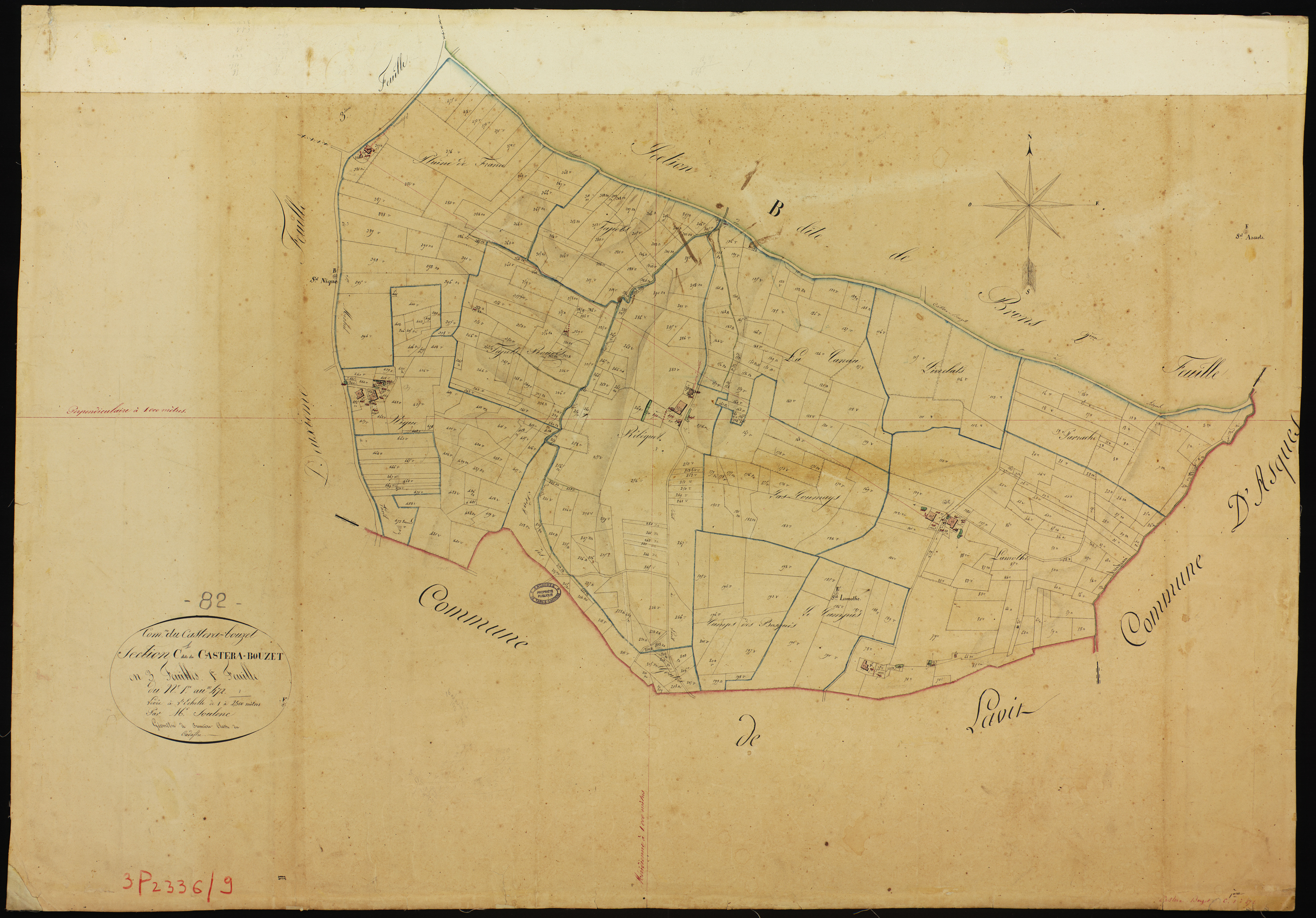 Castéra-Bouzet - Section C - Le Castera-Bouzet, 1ère feuille