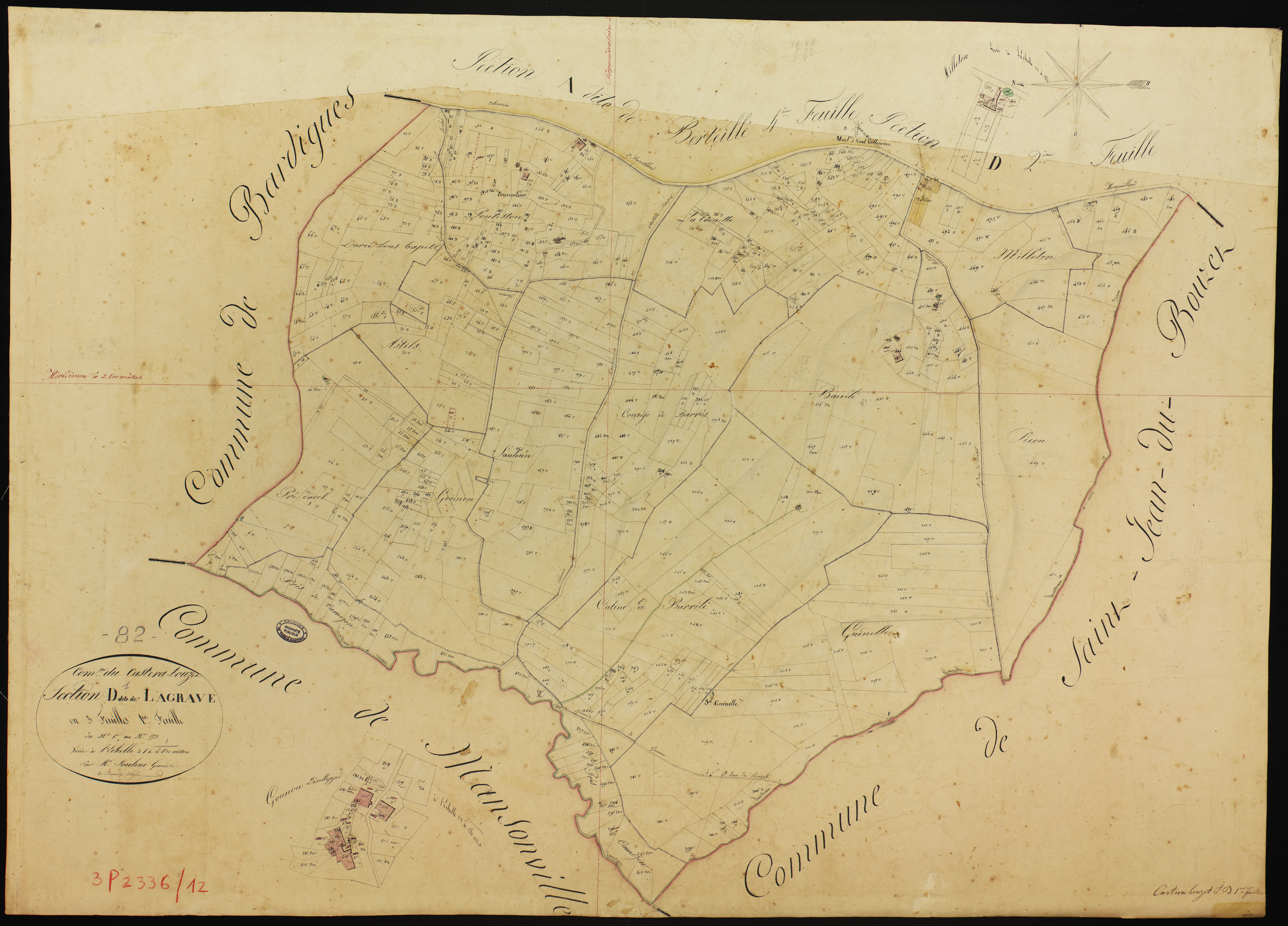 Castéra-Bouzet - Section D - Lagrave, 1ère feuille