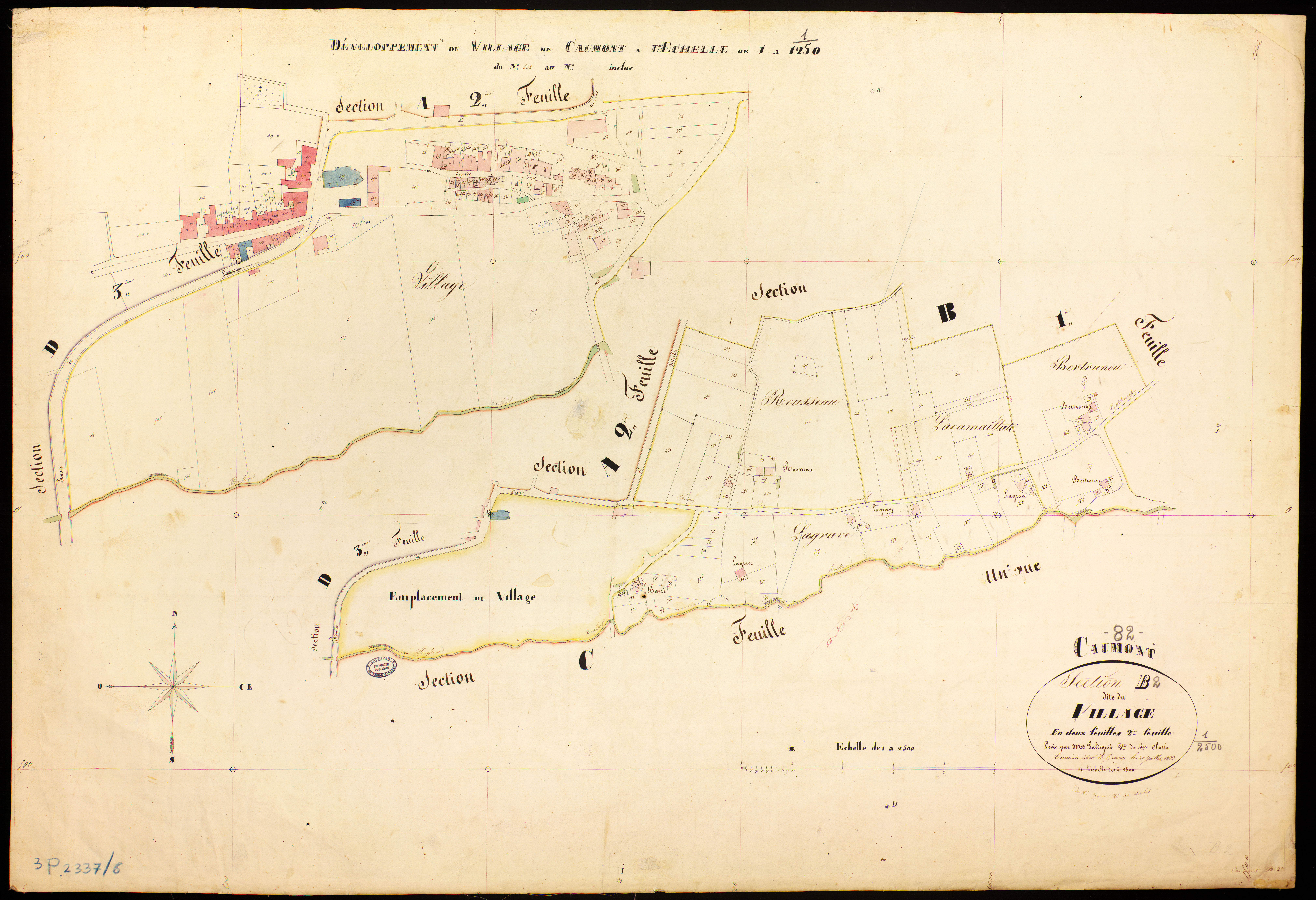 Caumont - Section B - Le Village, 2e feuille
