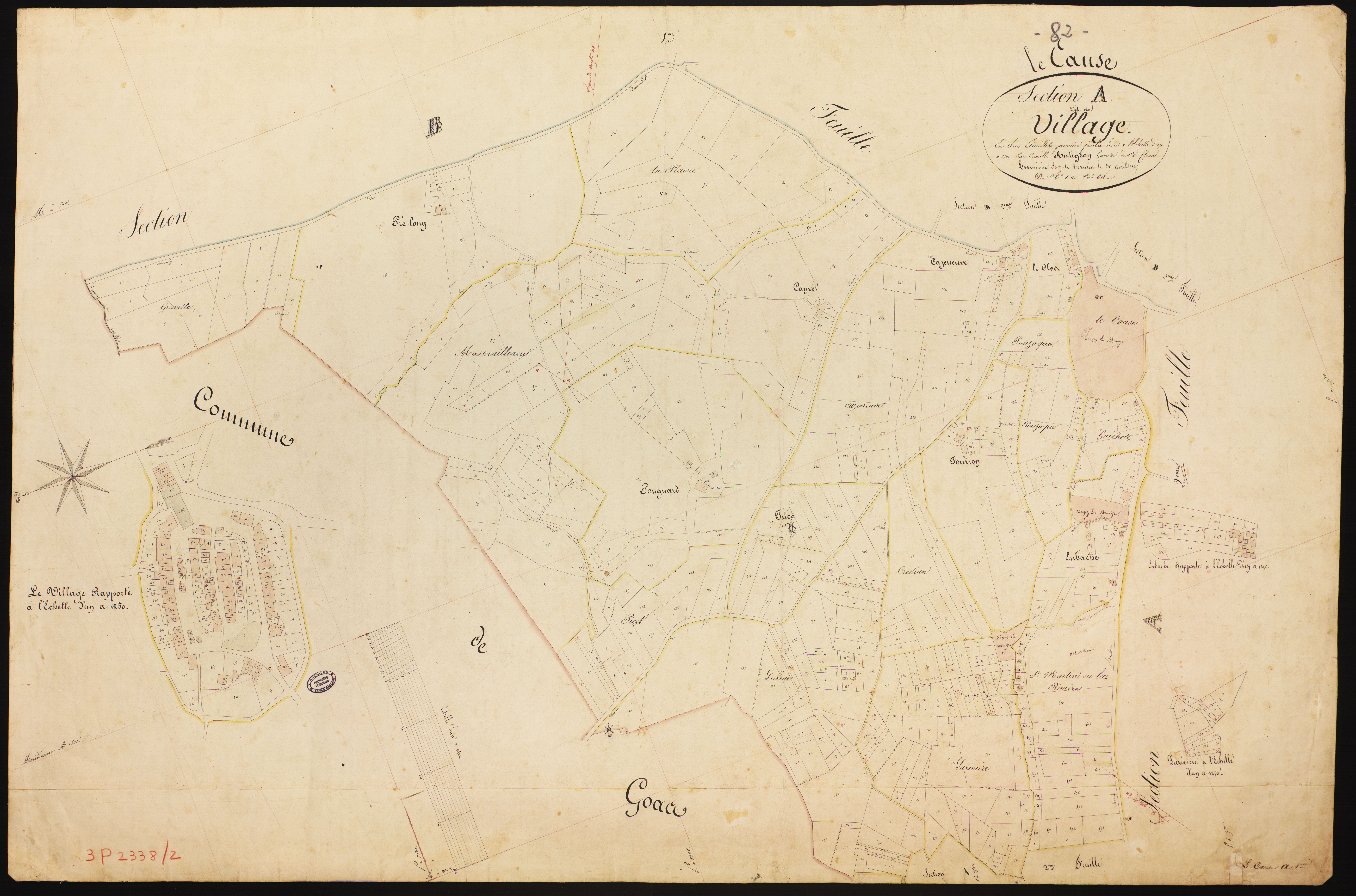 Le Causé - Section A - Le Village, 1ère feuille