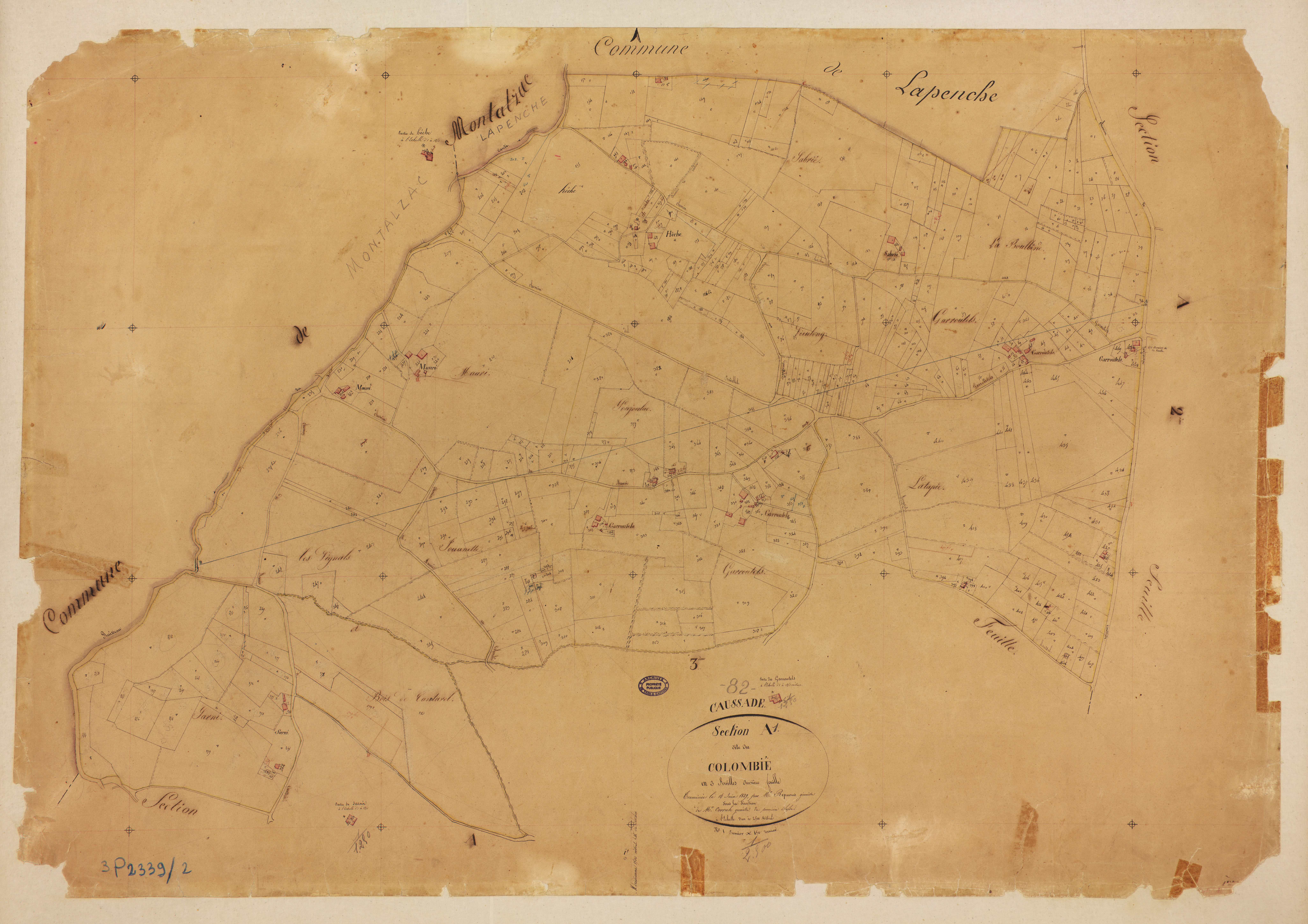 Caussade - Section A - Le Colombié, 1ère feuille