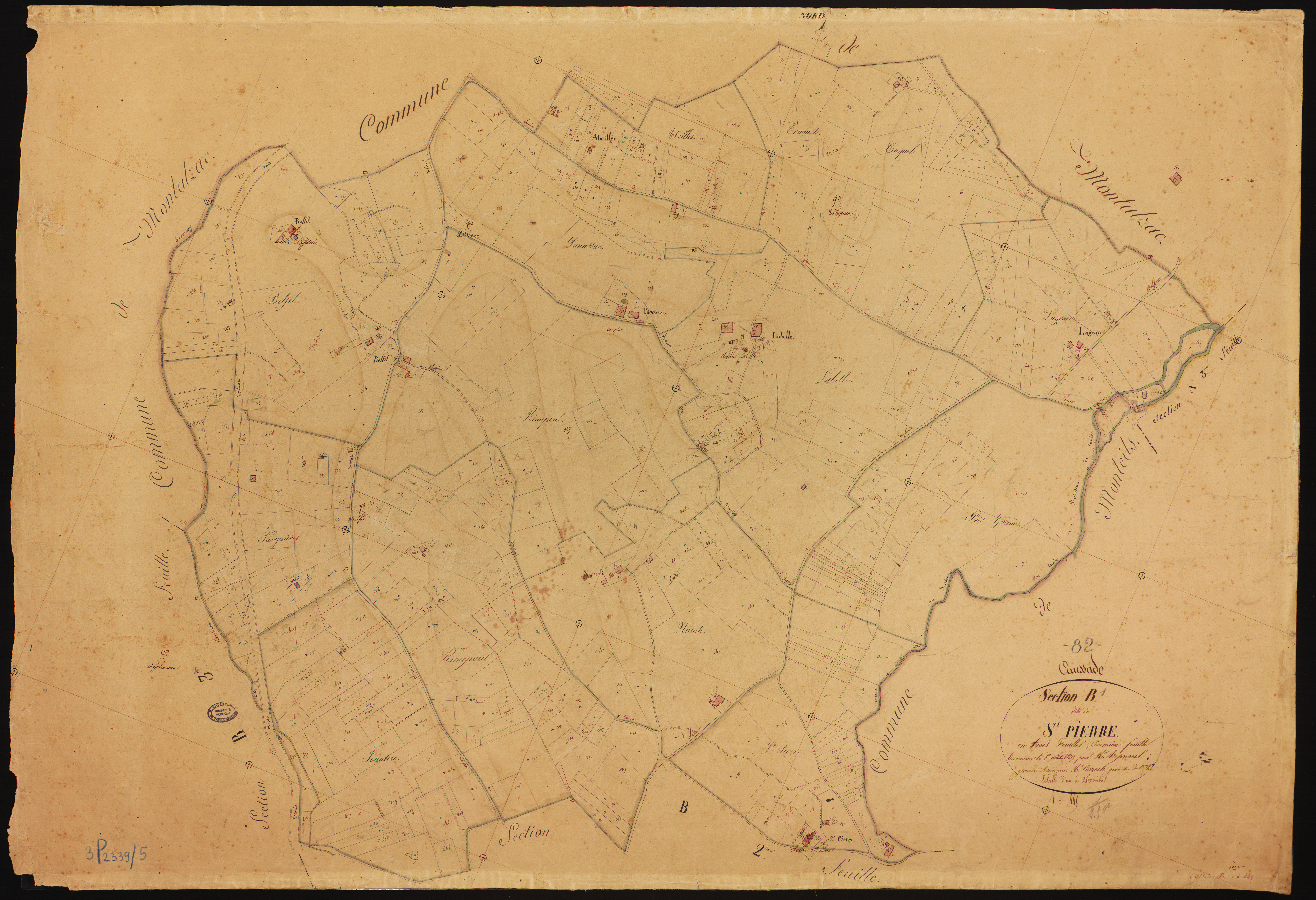 Caussade - Section B - Saint-Pierre, 1ère feuille