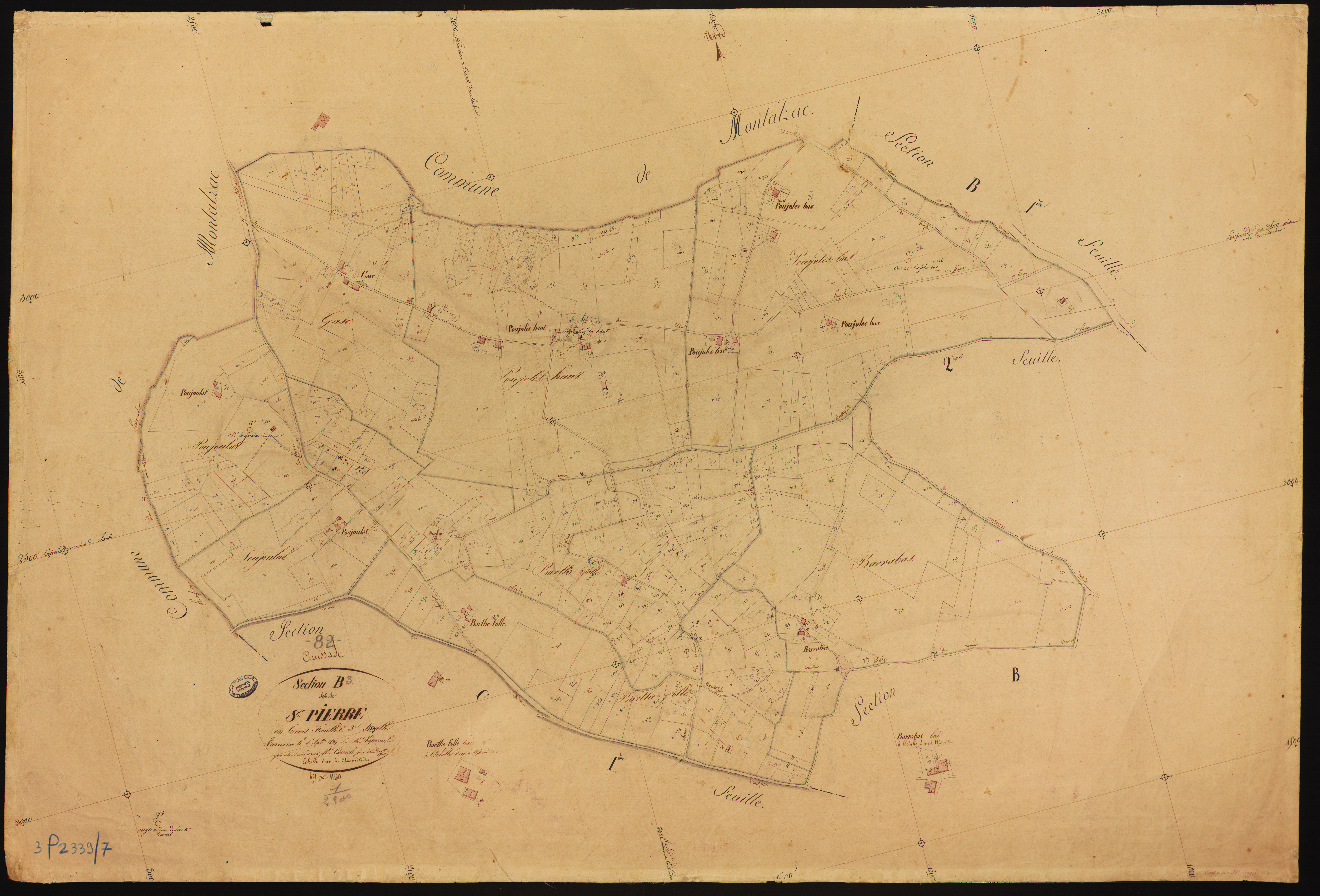Caussade - Section B - Saint-Pierre, 3e feuille