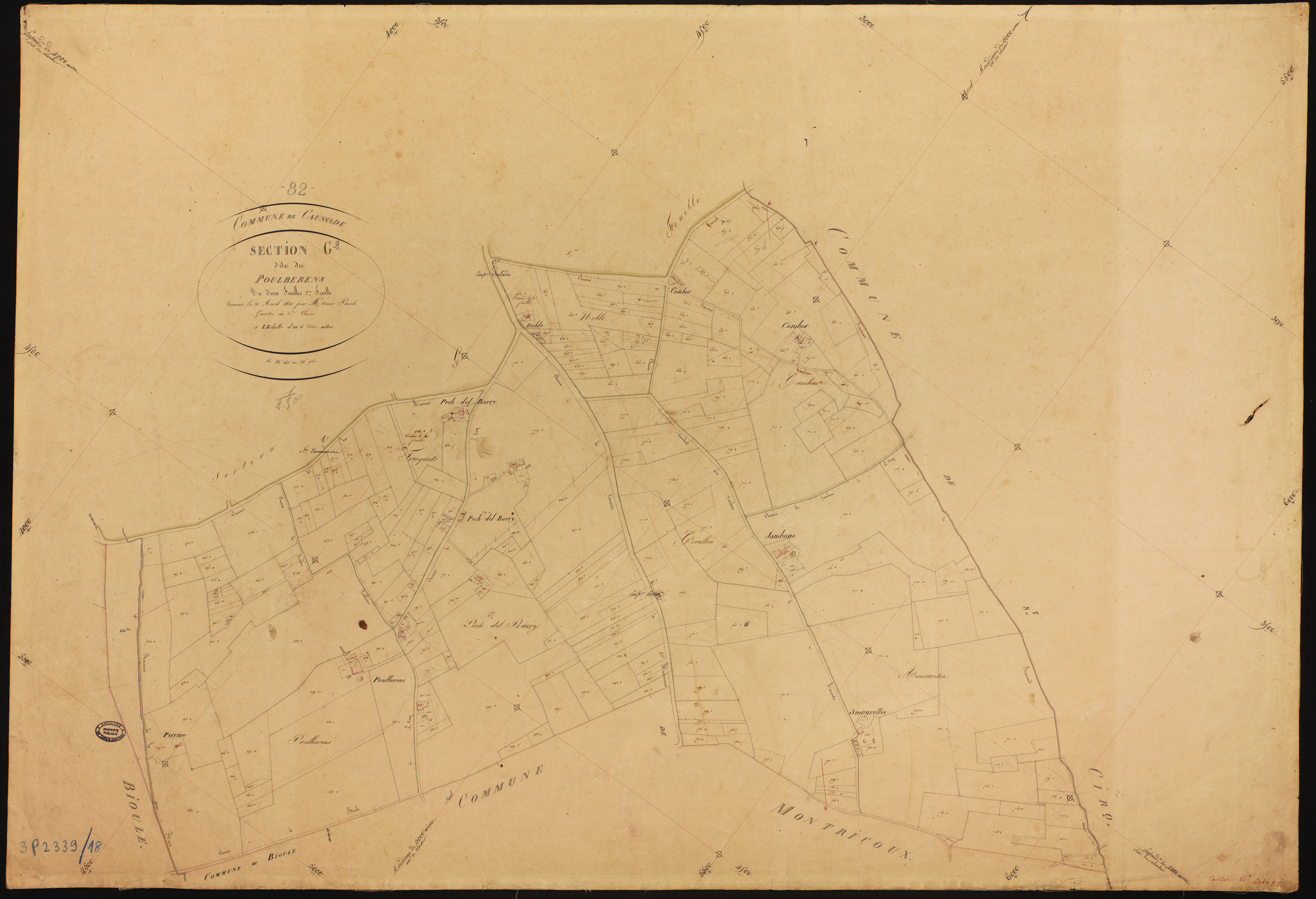 Caussade - Section G - Les Poulberens, 2e feuille