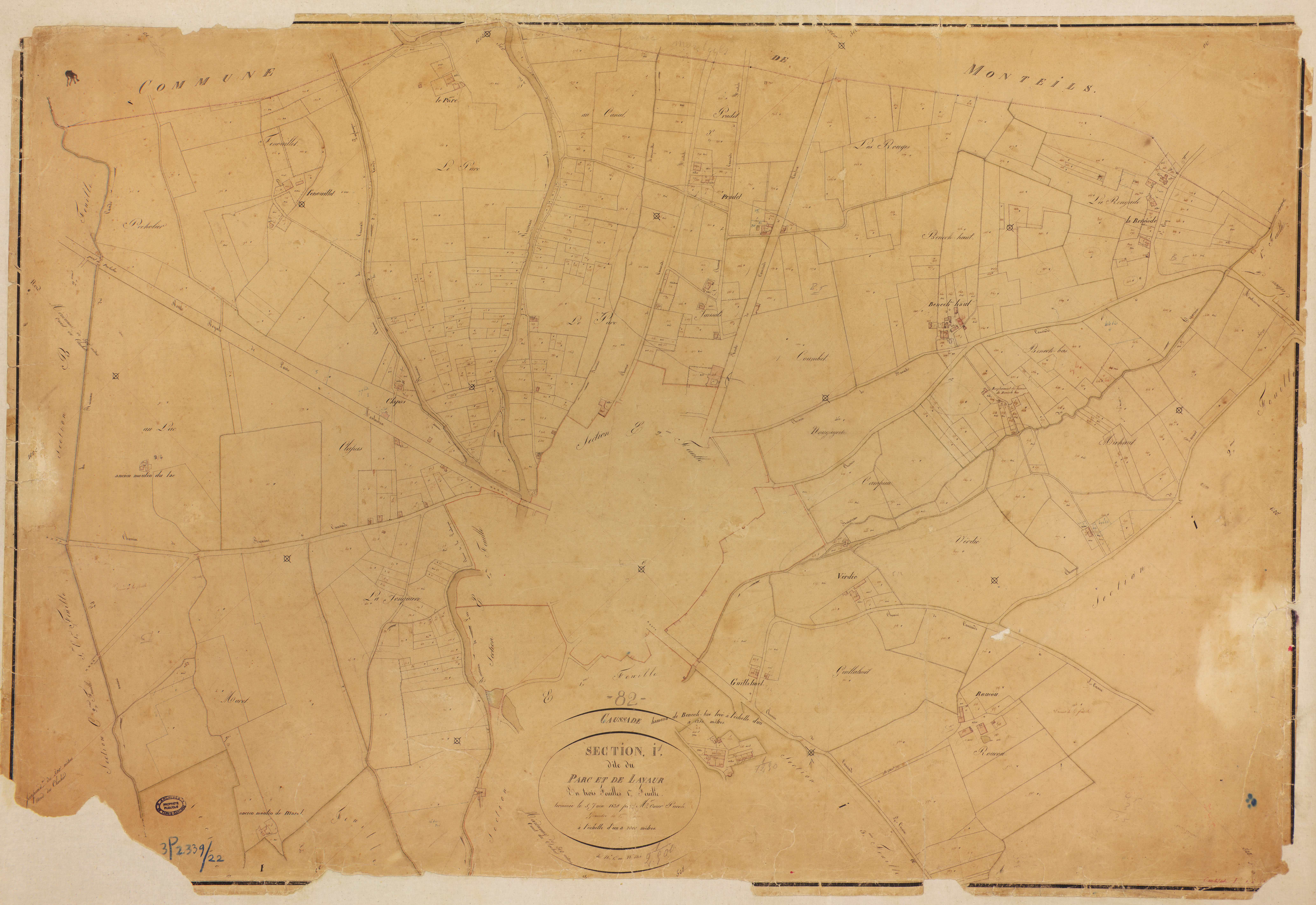 Caussade - Section I - Le Parc et de Lavaur, 1ère feuille